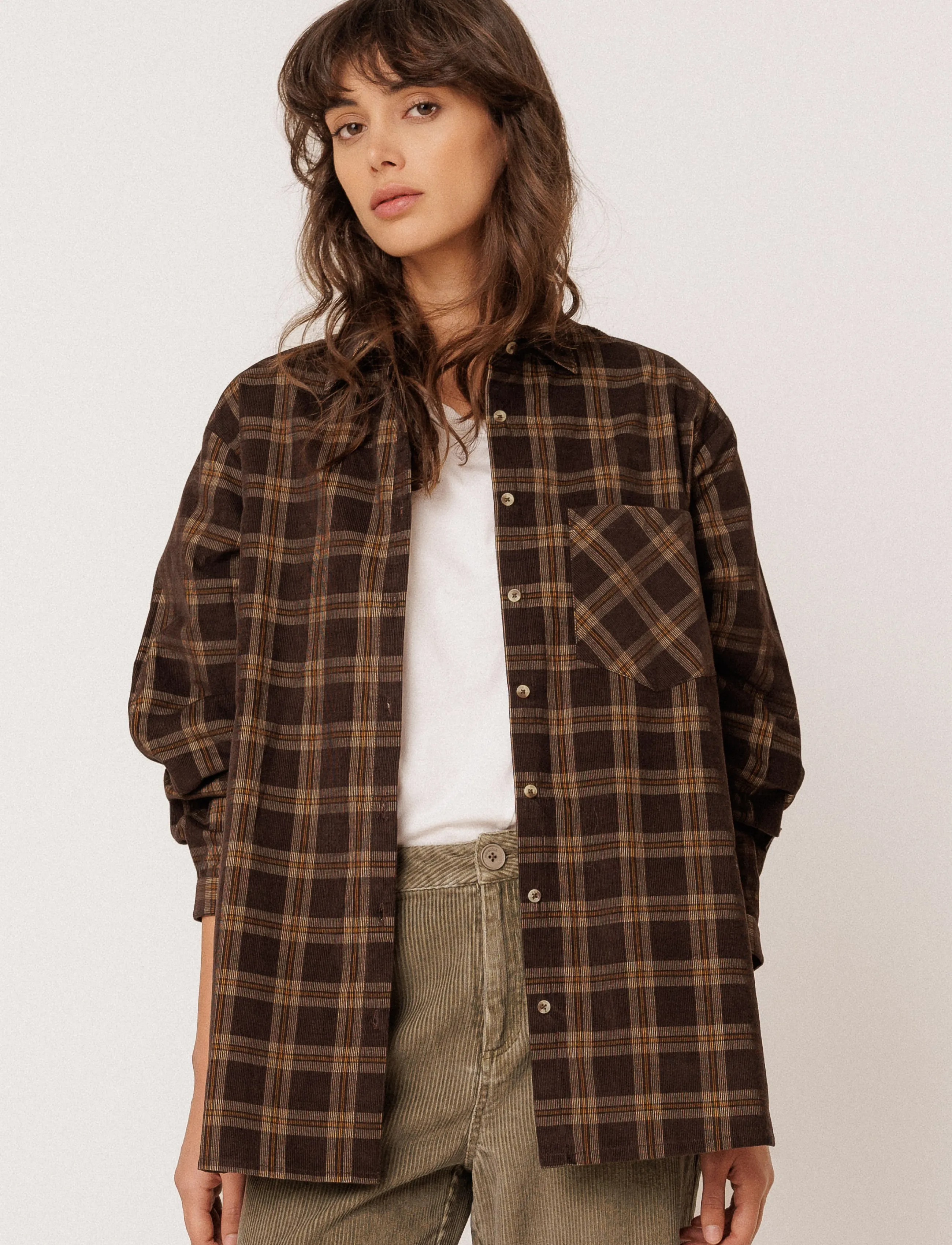 INDI&COLD - VI26MI315 - long-sleeved shirts - 107.chocolate - 3