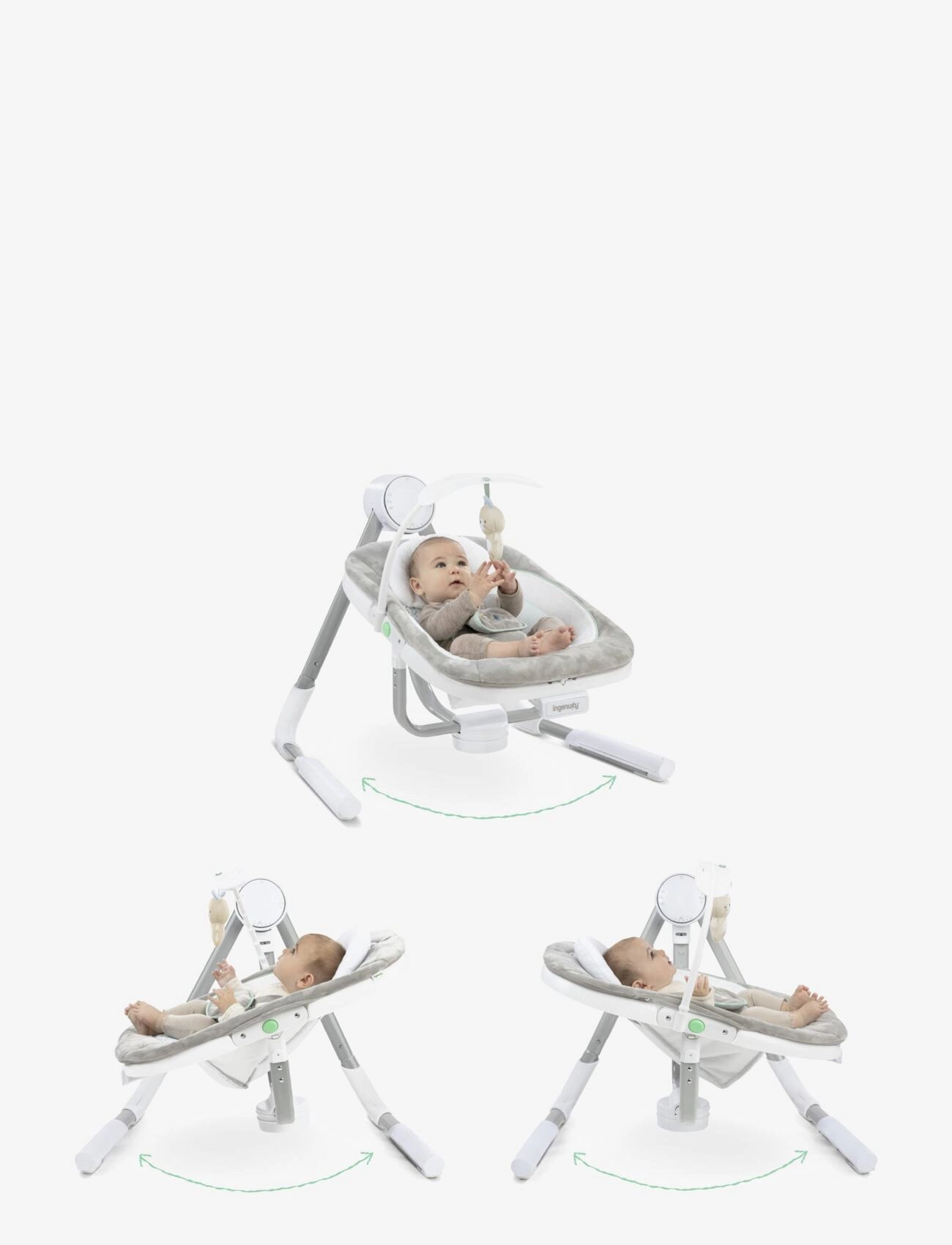 Ingenuity - AnyWay Sway™ PowerAdapt™ - Spruce™ bærbar baby-vippestol - babysitters - multi coloured - 1