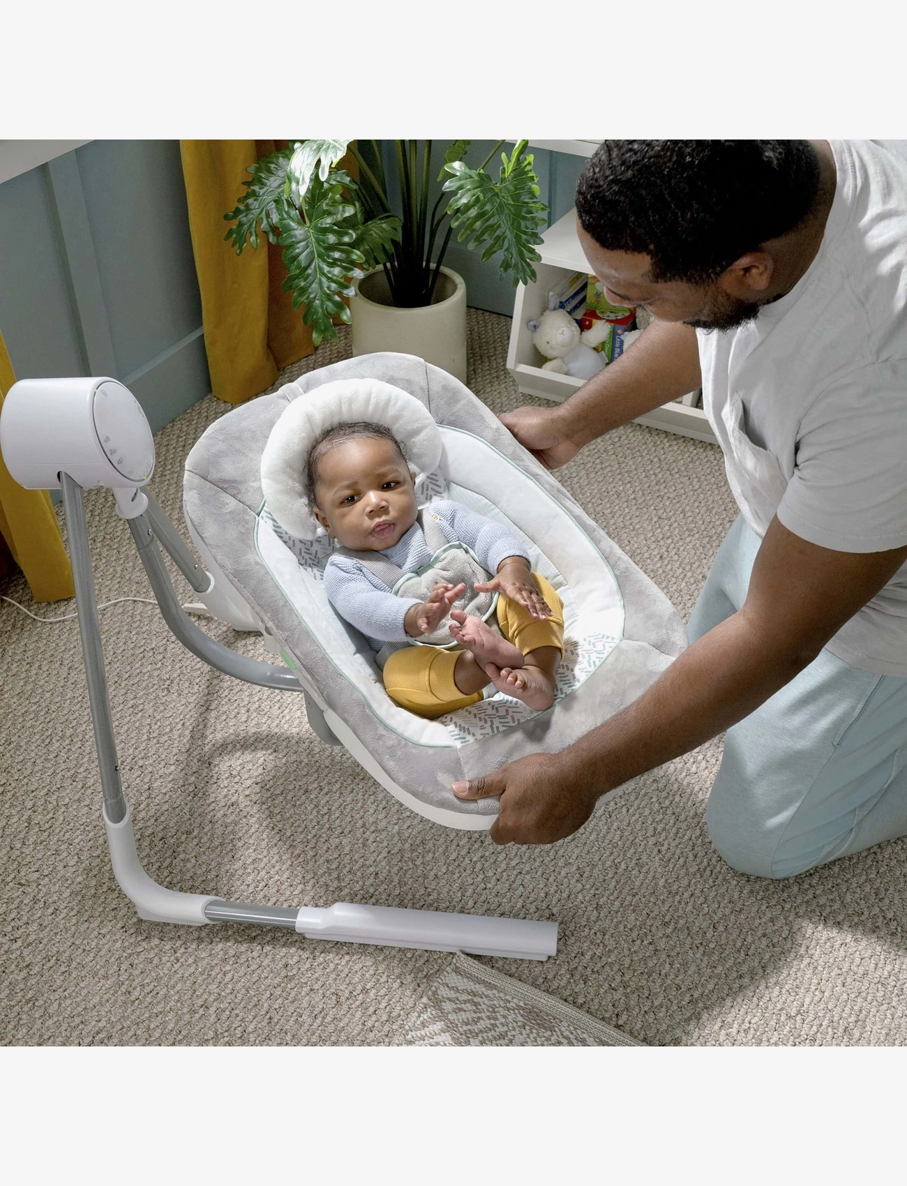 Ingenuity - AnyWay Sway™ PowerAdapt™ - Spruce™ bærbar baby-vippestol - babysitters - multi coloured - 2