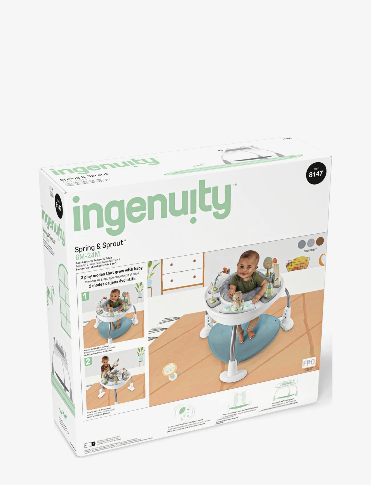 Ingenuity - Spring & Sprout™ - First Forest™ 2-in-1 legetrampolin og bord - gåstolar - multi coloured - 5