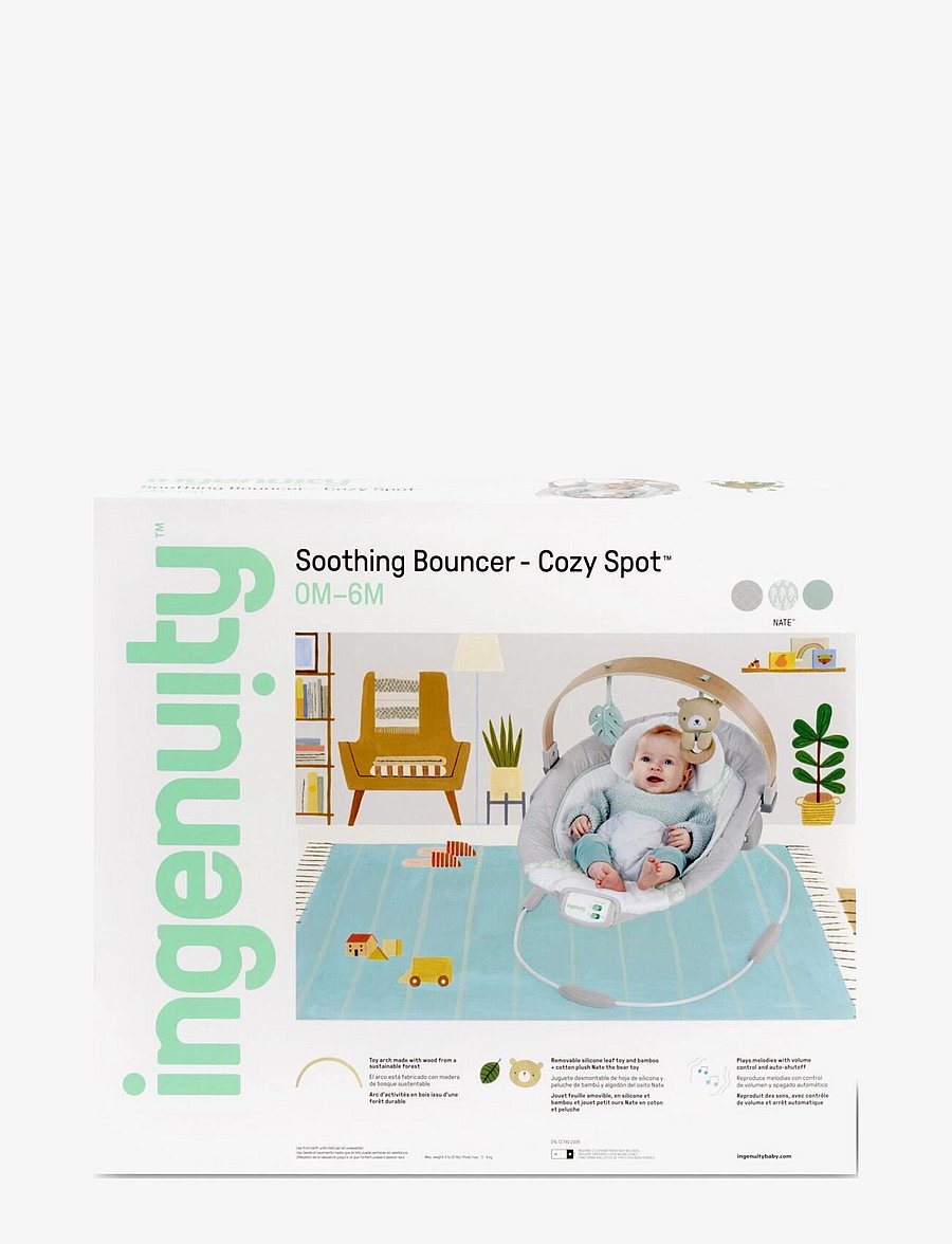 Ingenuity - Cosy Spot skråstol med aktivitetsbøjle i træ - babysitters - multi coloured - 5