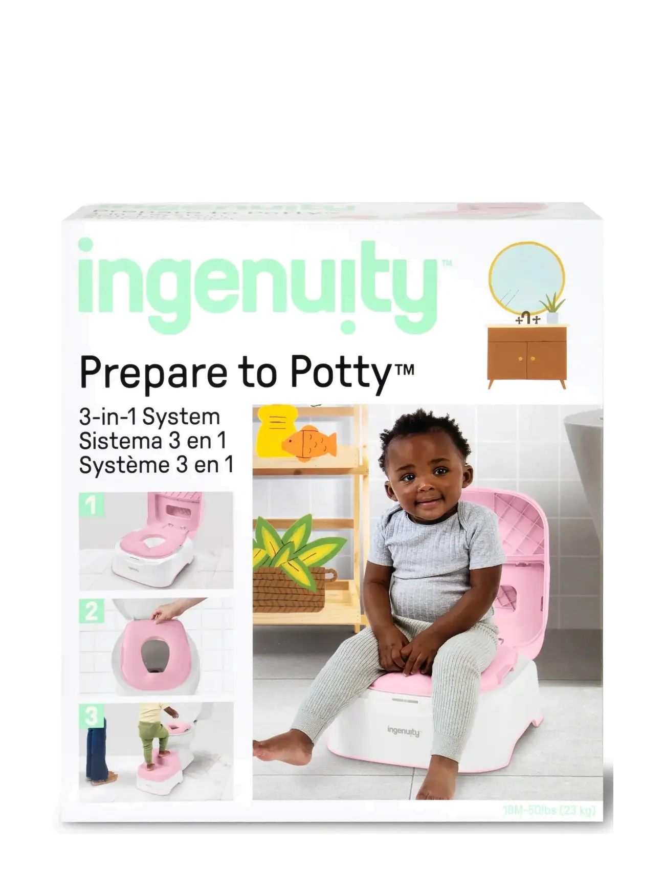 Ingenuity - Prepare to Potty™ 3-in-1 System - pottor - multi coloured - 3