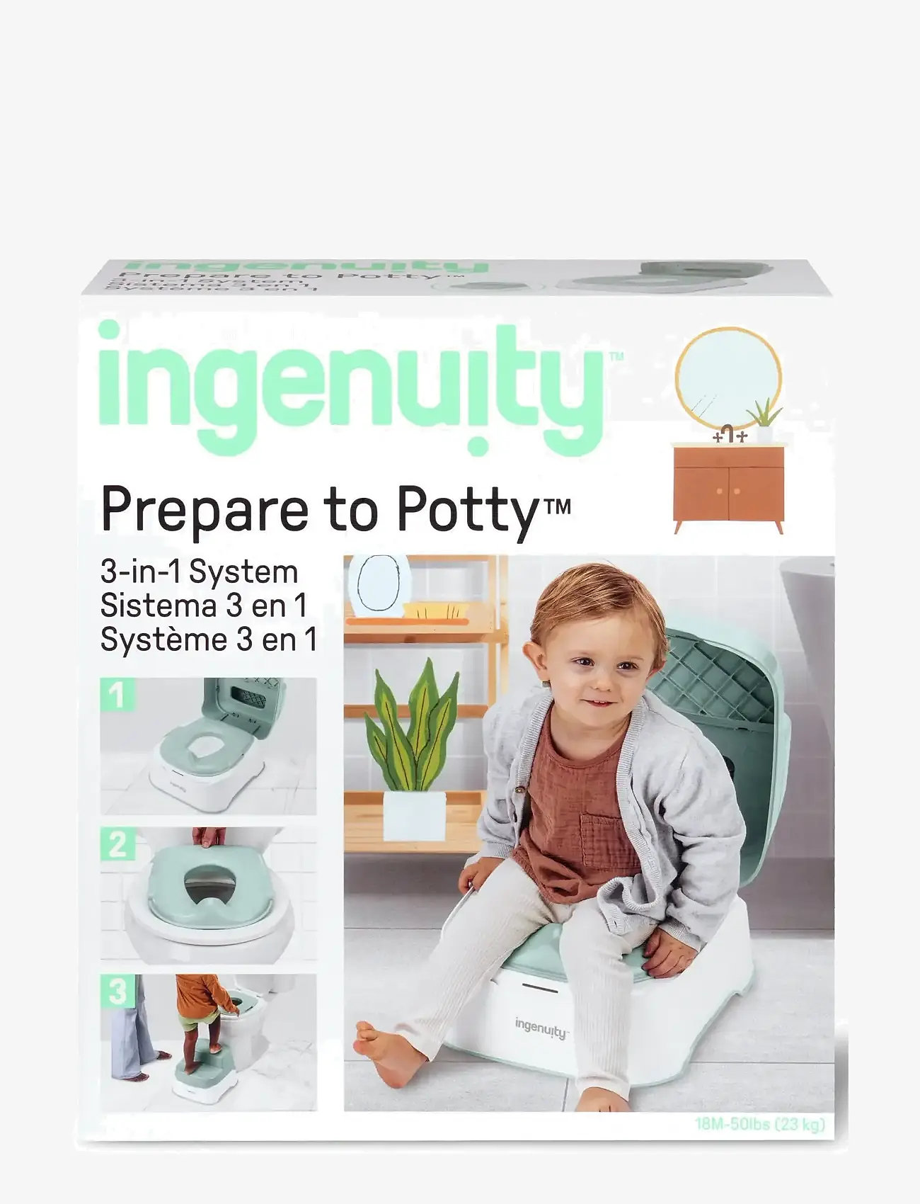 Ingenuity - Prepare to Potty™ 3-in-1 System - pottor - multi coloured - 3