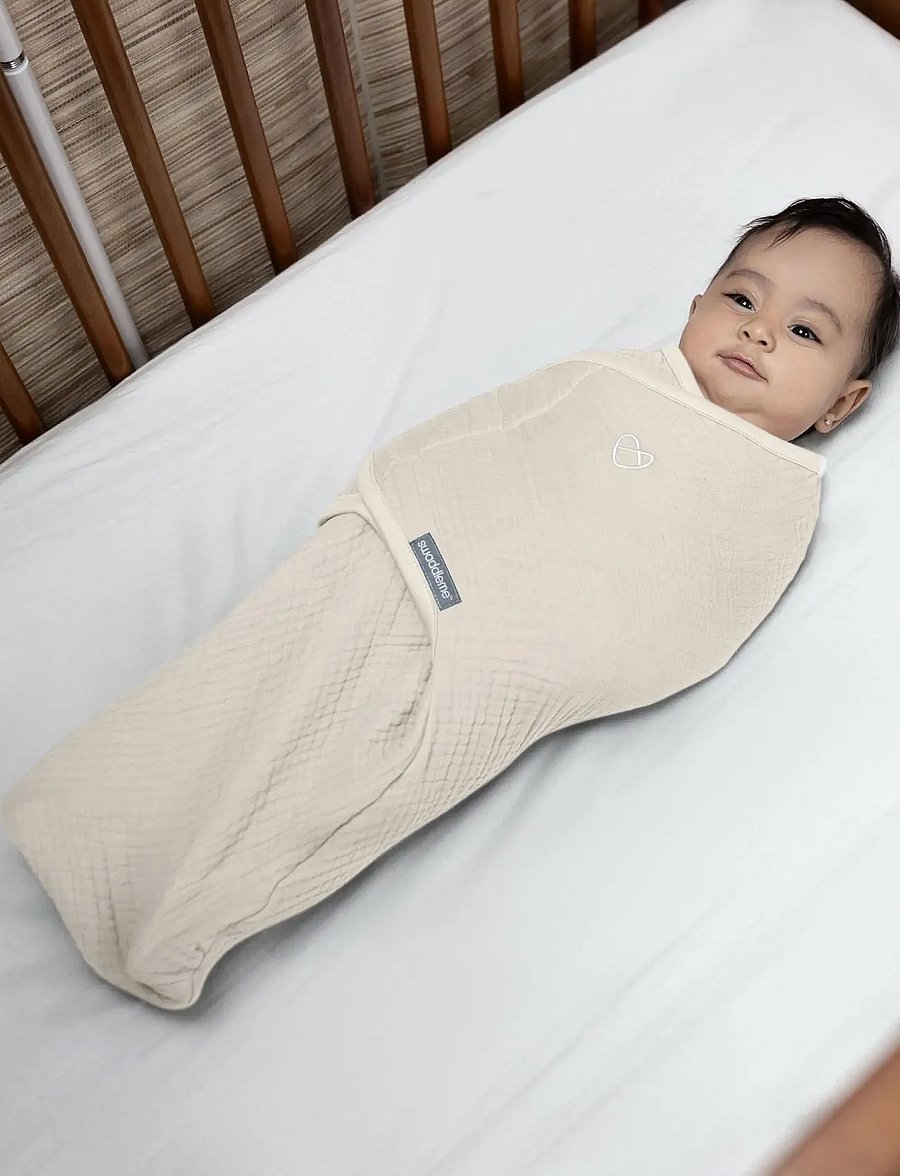 Ingenuity - SwaddleMe™ by Ingenuity™ Muslin Original Swaddle - Cream - muslinfiltar - beige - 0
