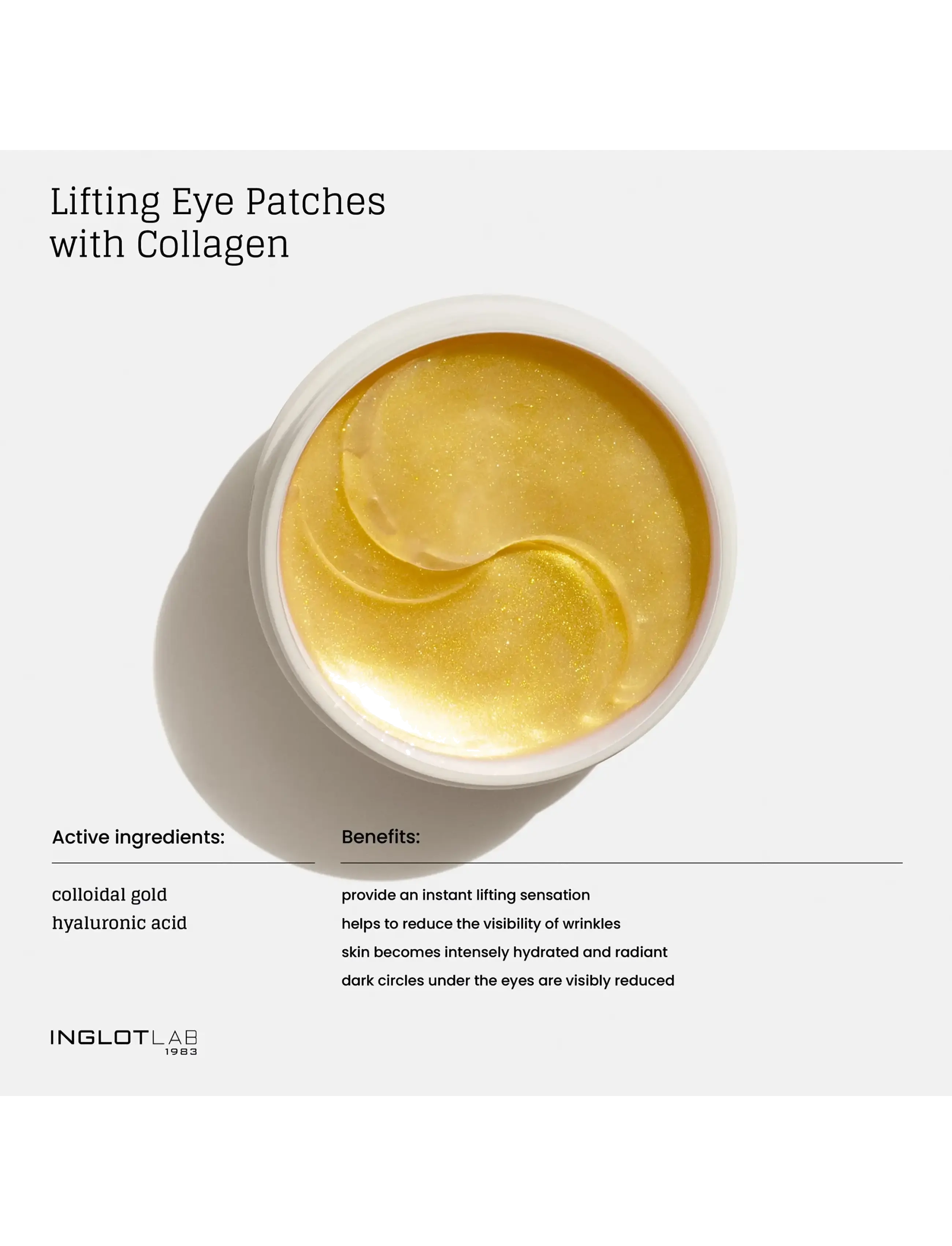 INGLOT Lab Lifting Eye Patches With Collagen ögonmasker dam – bild 4