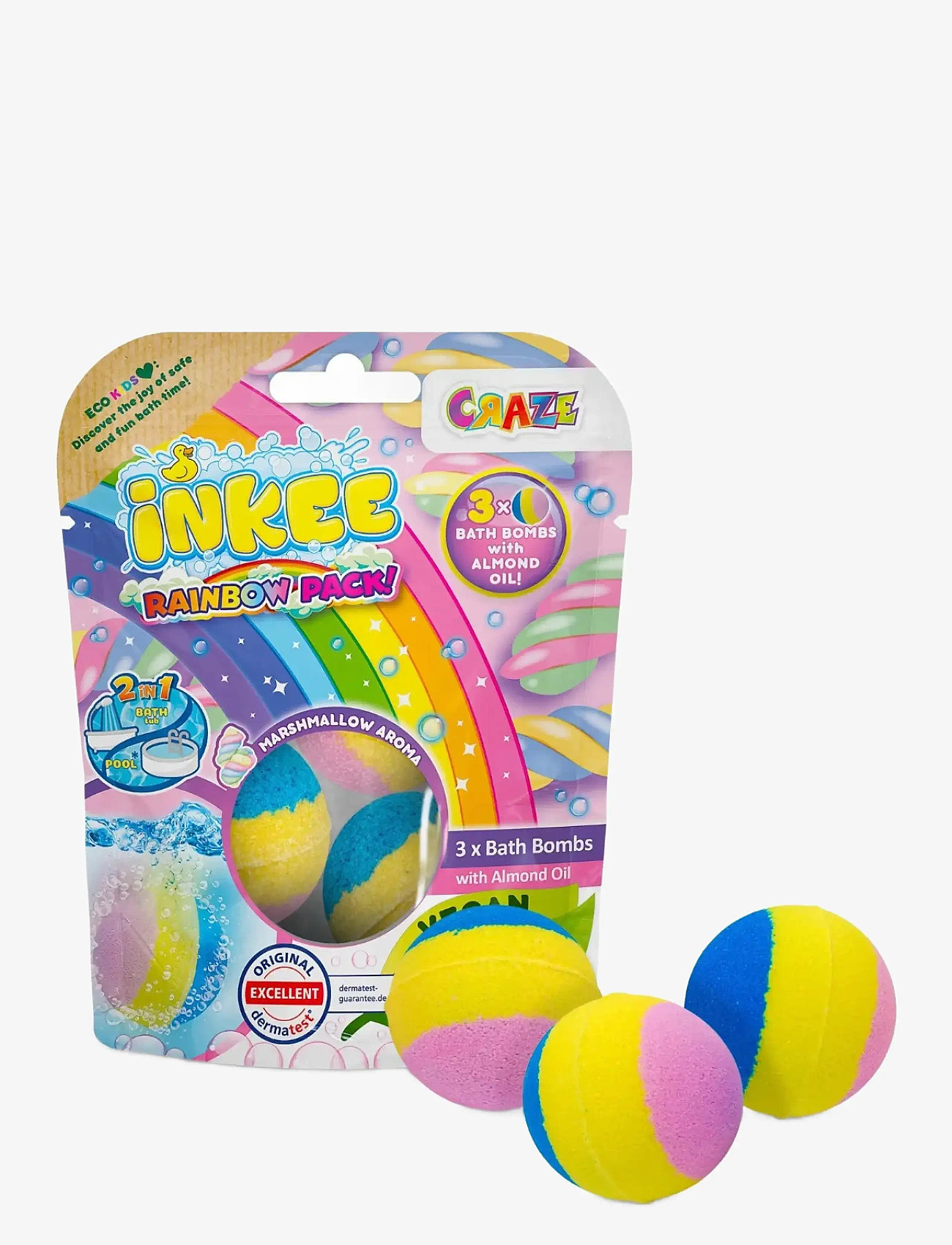 Inkee - INKEE RAINBOW BATH BOMBS 3-P DISPLAY - vannas rotaļlietas - multi color - 0