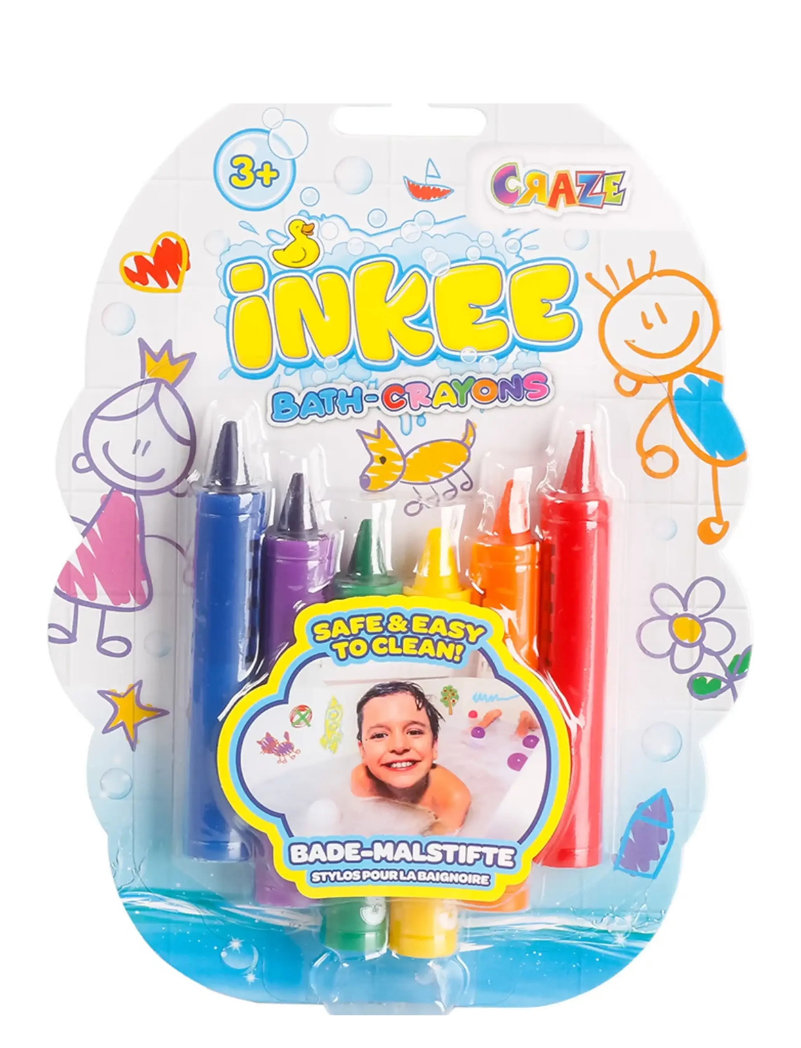 Inkee Inkee Bath Crayons 6-P, One Size, Multi/patterned, Bath & Water Legetøj > Bath Legetøj, Børn