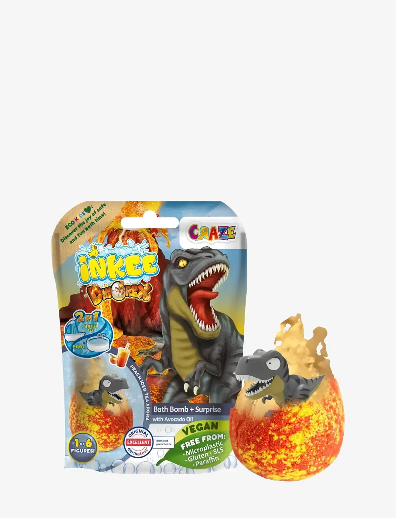 Inkee - INKEE SURPRISE BATH BOMB DINO - vonios žaislai - multi color - 0