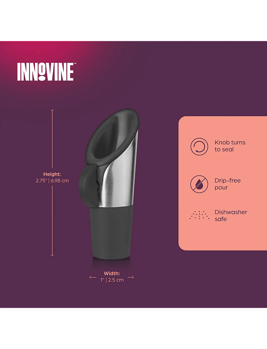 Innovine - Wine Pourer and Stopper in Graphite by Innovine™ - black - 2