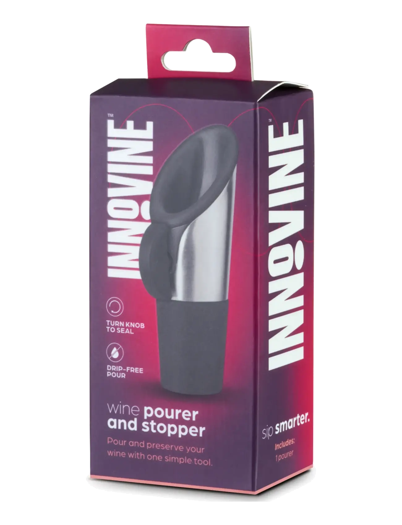 Innovine - Wine Pourer and Stopper in Graphite by Innovine™ - flasköppnare & vinförslutare - black - 4