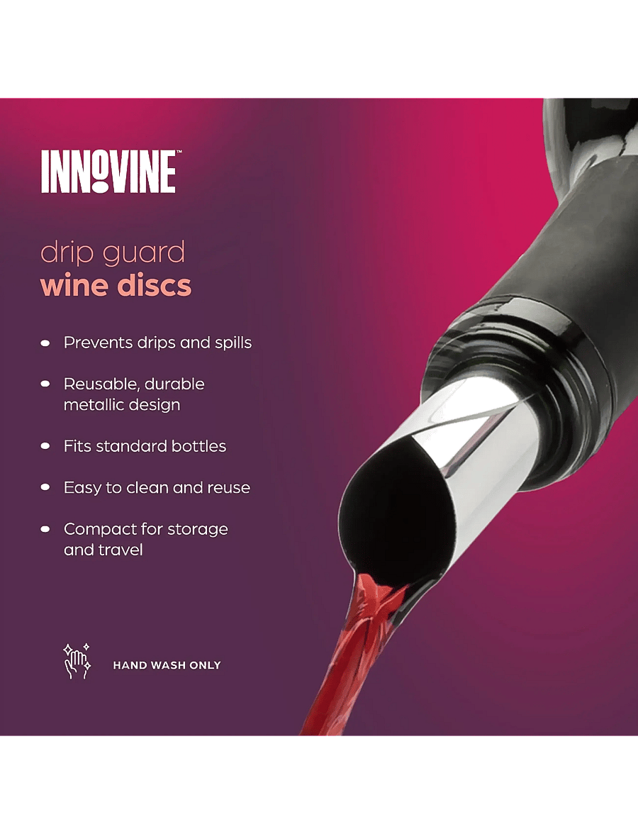 Innovine - Drip Guard Wine Discs (Pk of 6) by Innovine™ - black - 2