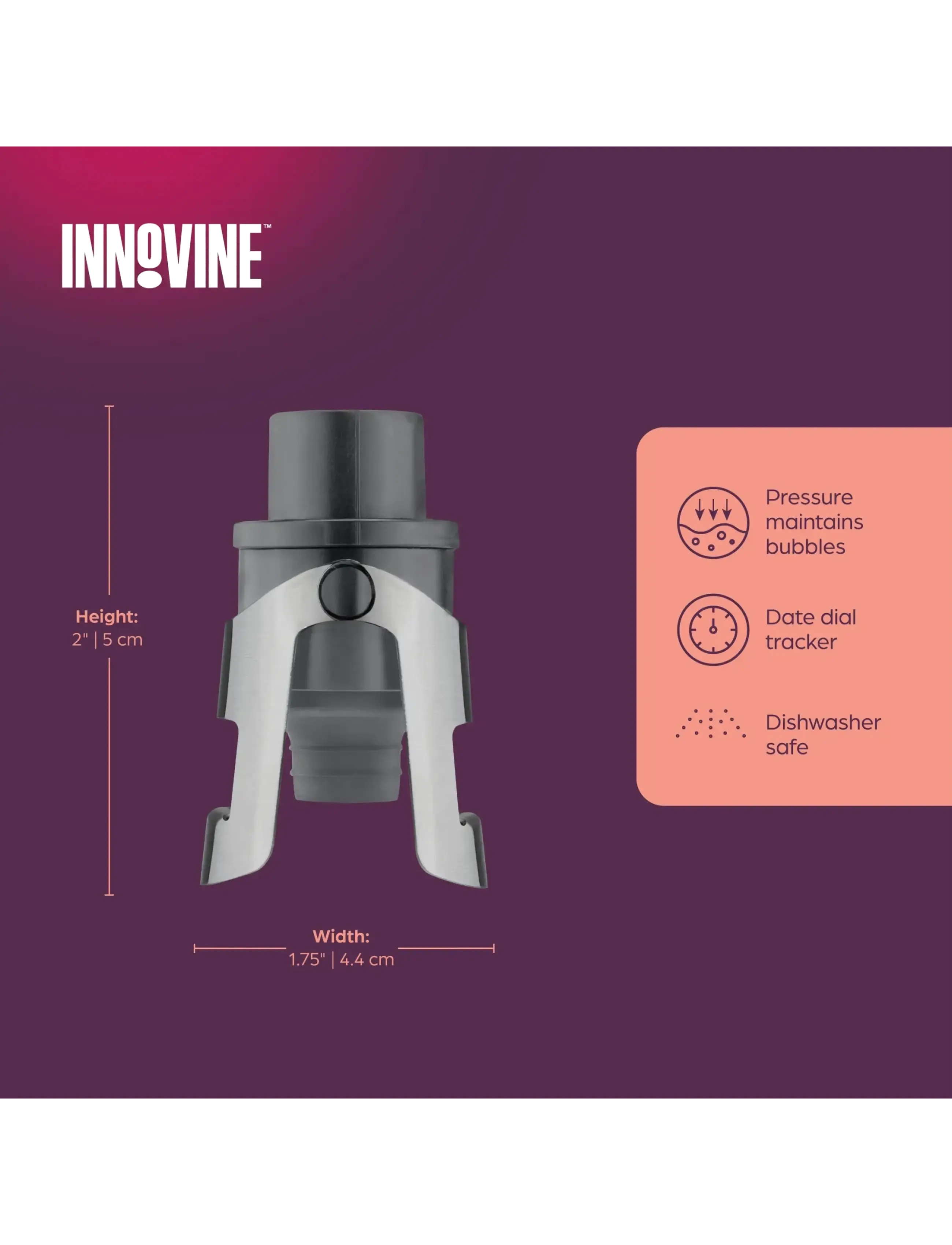 Innovine - Champagne Saver in Graphite by Innovine™ - flasköppnare & vinförslutare - grey - 4