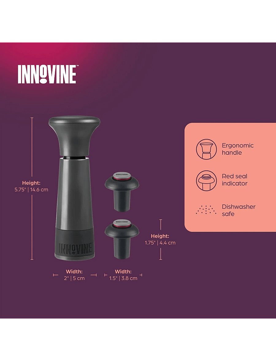 Innovine - Vacuum Pump Wine Saver in Graphite by Innovine™ - grey - 2