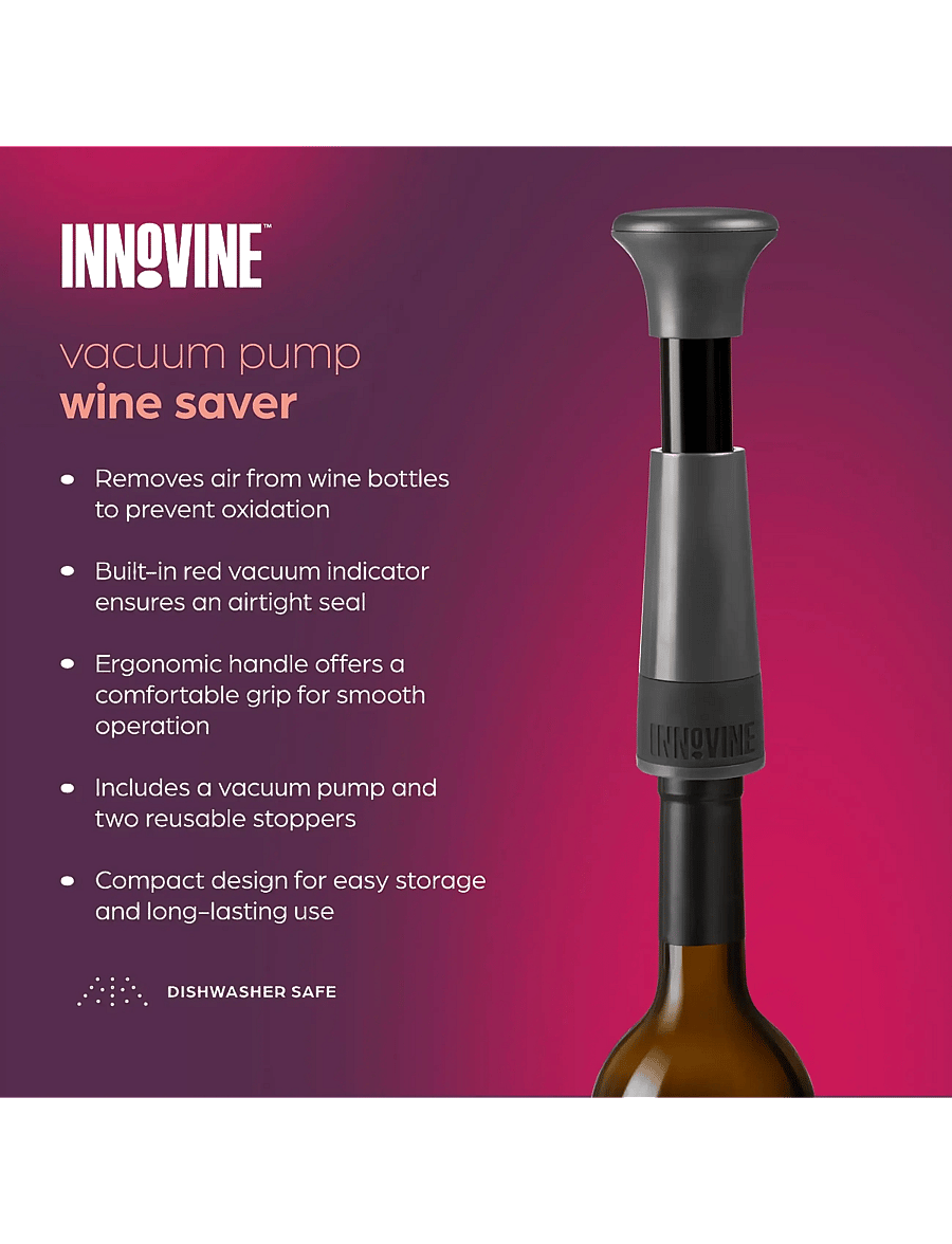 Innovine - Vacuum Pump Wine Saver in Graphite by Innovine™ - grey - 3