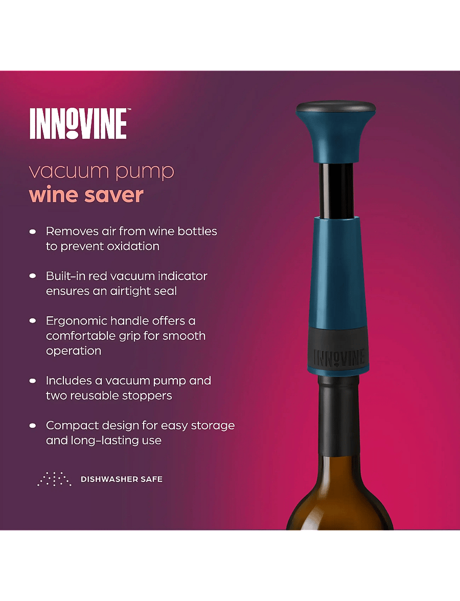 Innovine - Vacuum Pump Wine Saver in Deep Teal by Innovine™ - teal - 2