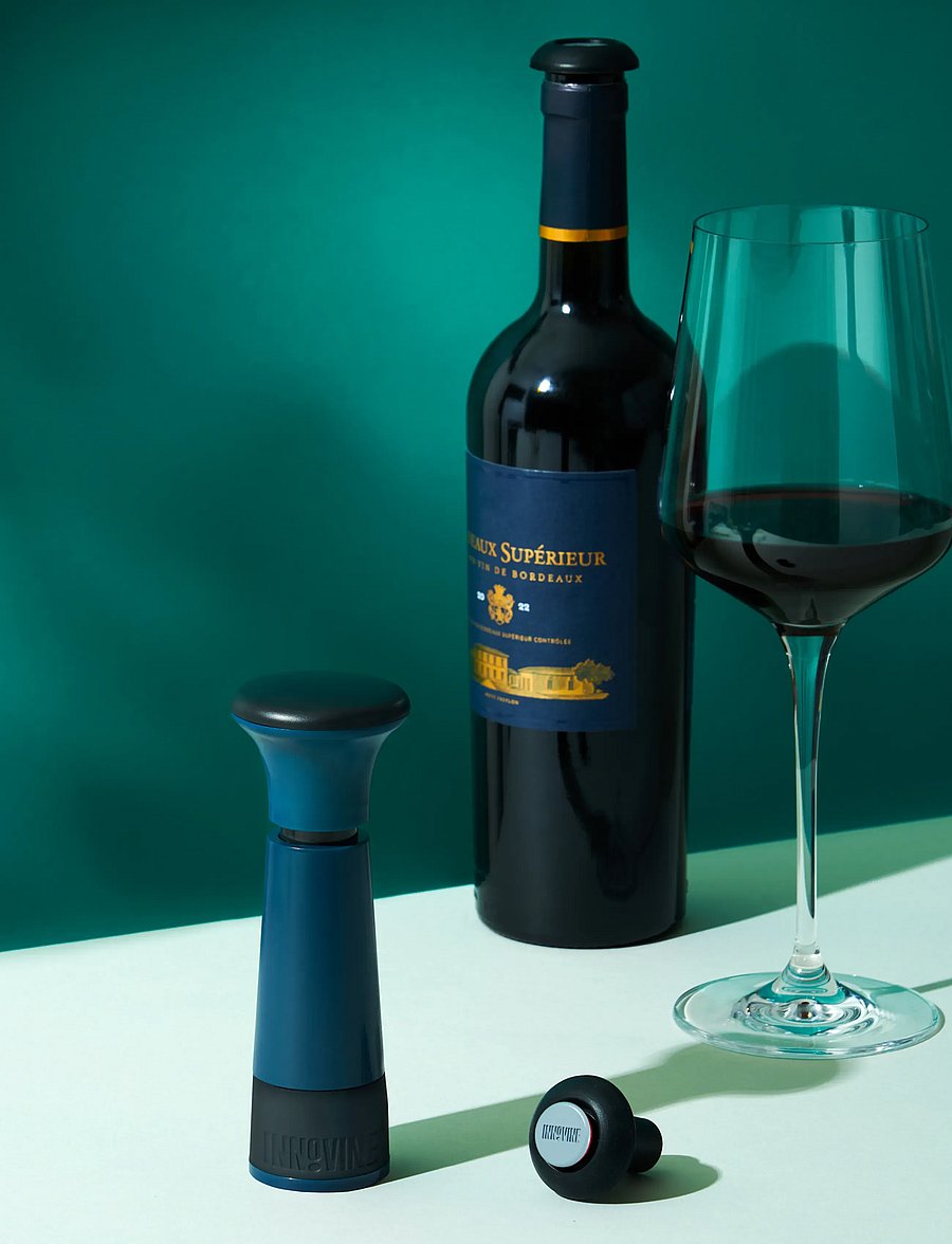 Innovine - Vacuum Pump Wine Saver in Deep Teal by Innovine™ - teal - 0