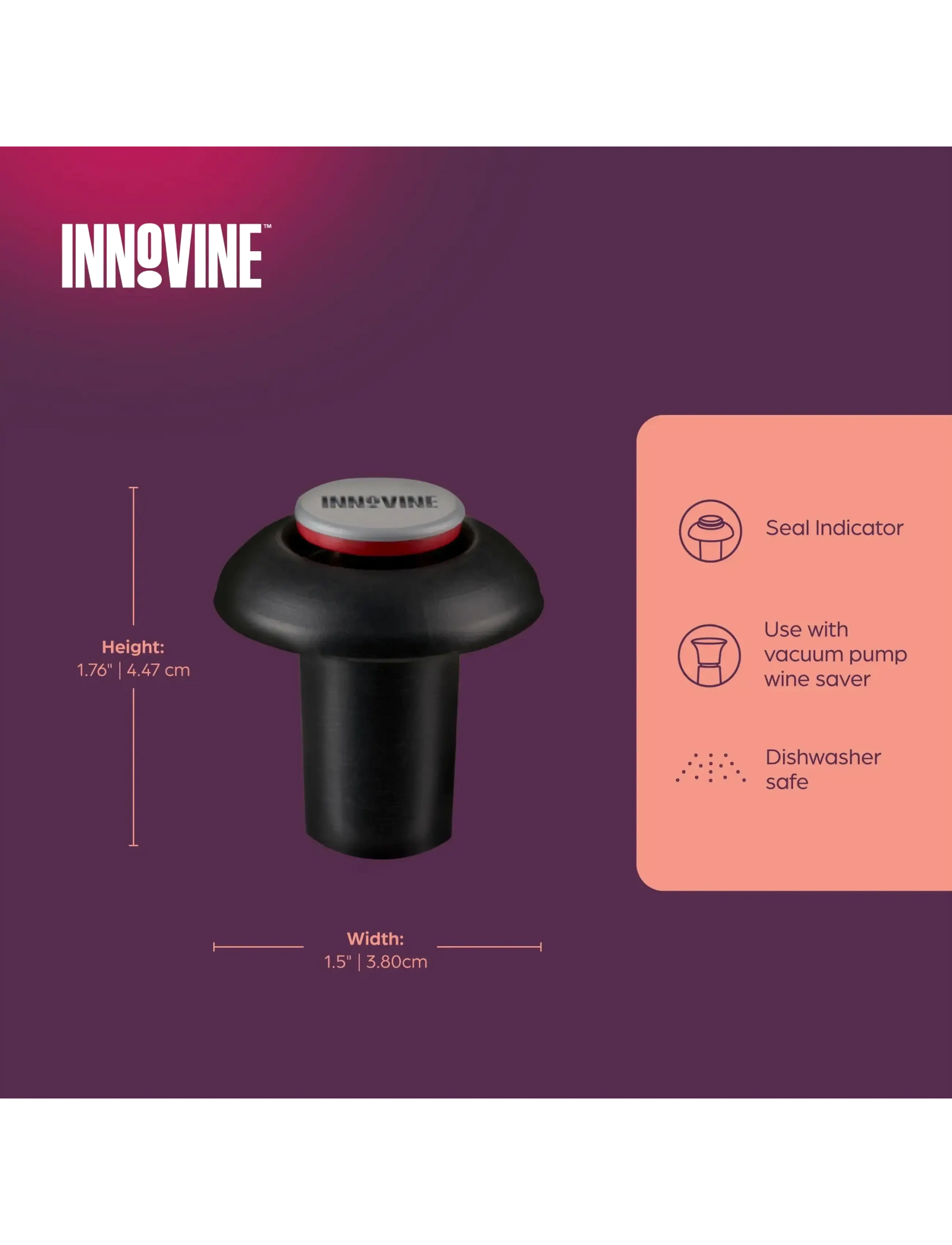 Innovine - Vacuum Pump Stoppers (set of 2) by Innovine™ - flasköppnare & vinförslutare - black - 2