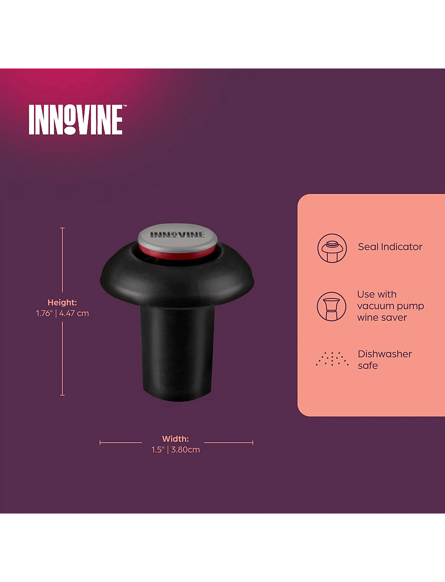 Innovine - Vacuum Pump Stoppers (set of 2) by Innovine™ - black - 2