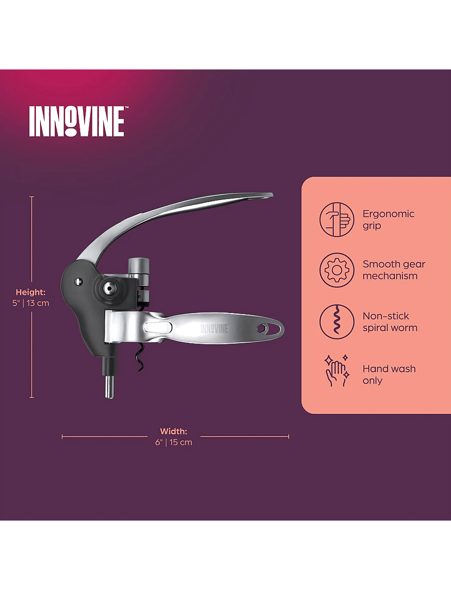 Innovine - Horizontal Lever Corkscrew by Innovine™ - flaschenöffner & weinverschlüsse - black - 2