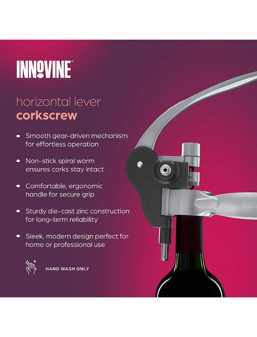 Innovine - Horizontal Lever Corkscrew by Innovine™ - flaschenöffner & weinverschlüsse - black - 4