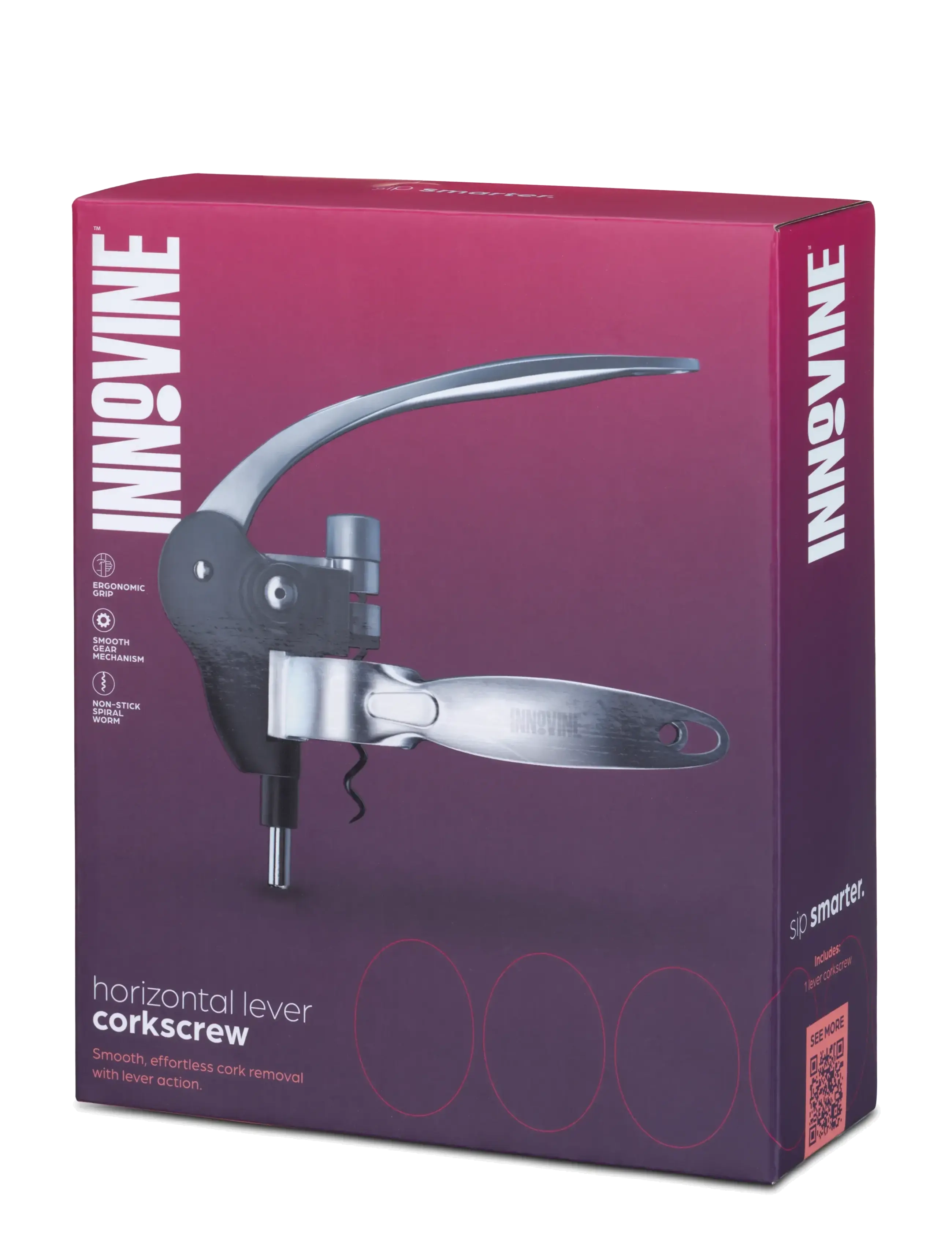 Innovine - Horizontal Lever Corkscrew by Innovine™ - oplukkere & vinpropper - black - 5