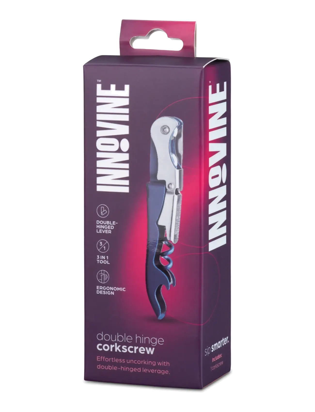 Innovine - Double Hinge Corkscrew in Deep Teal by Innovine™ - flasköppnare & vinförslutare - teal - 4