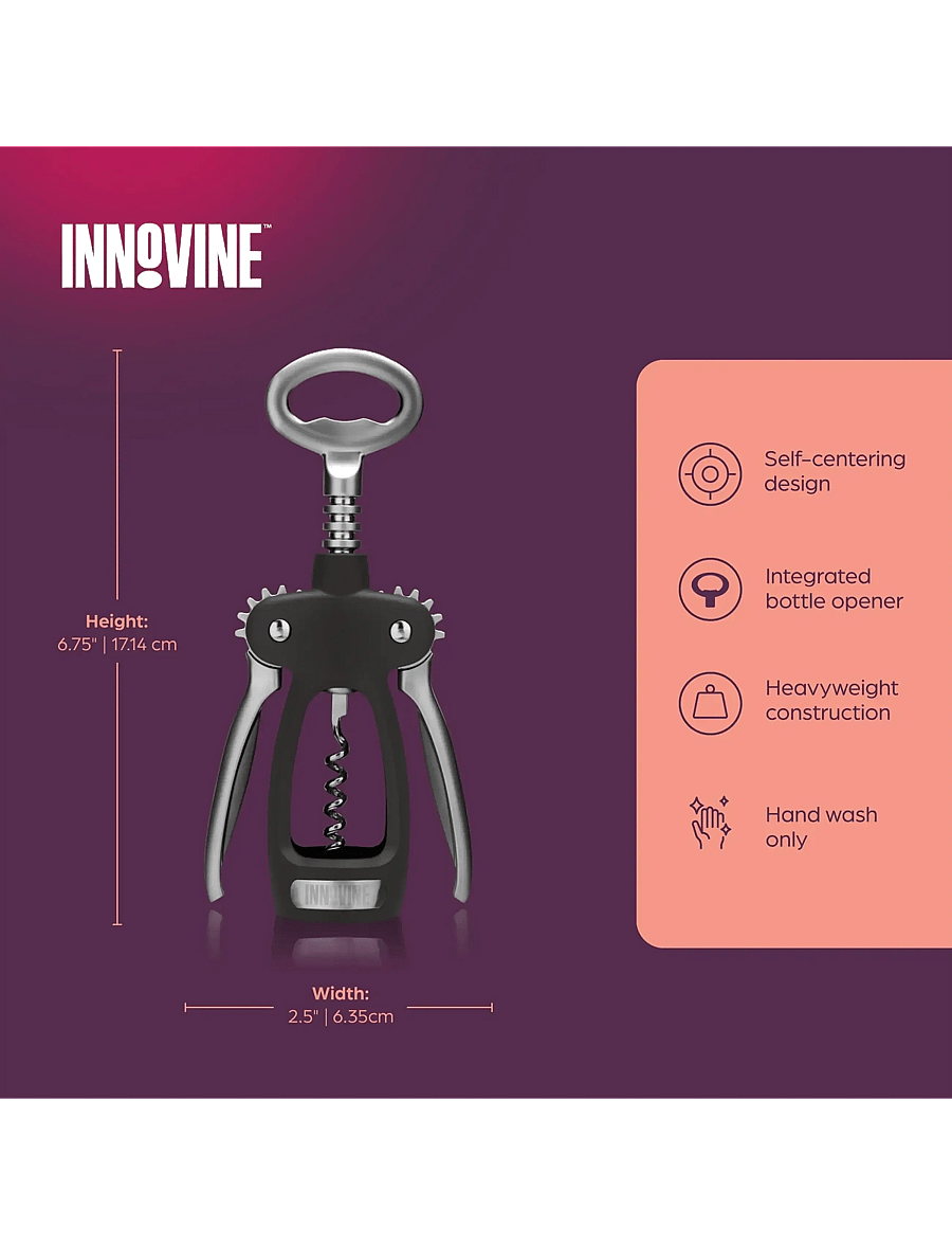 Innovine - Double Lever Corkscrew in Graphite by Innovine™ - black - 2