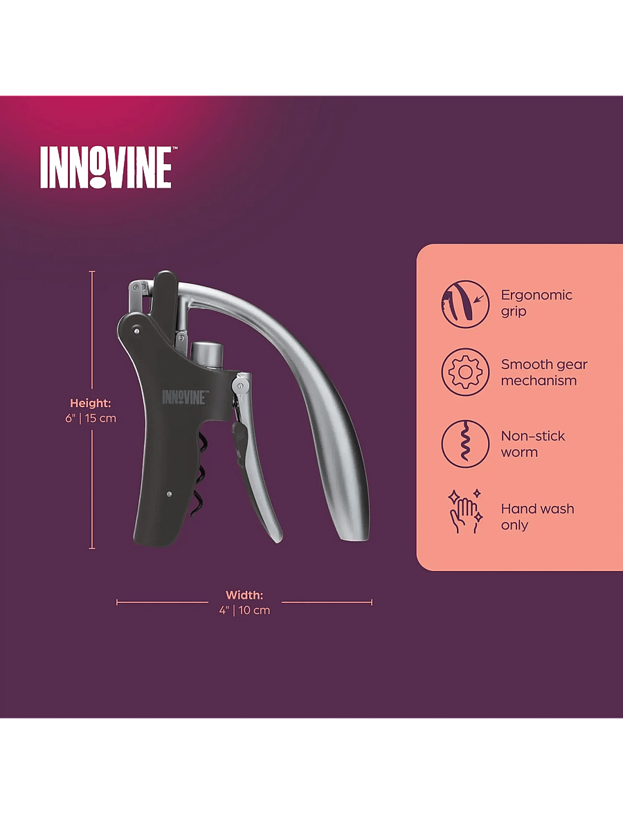 Innovine - Vertical Lever Corkscrew by Innovine™ - black - 2