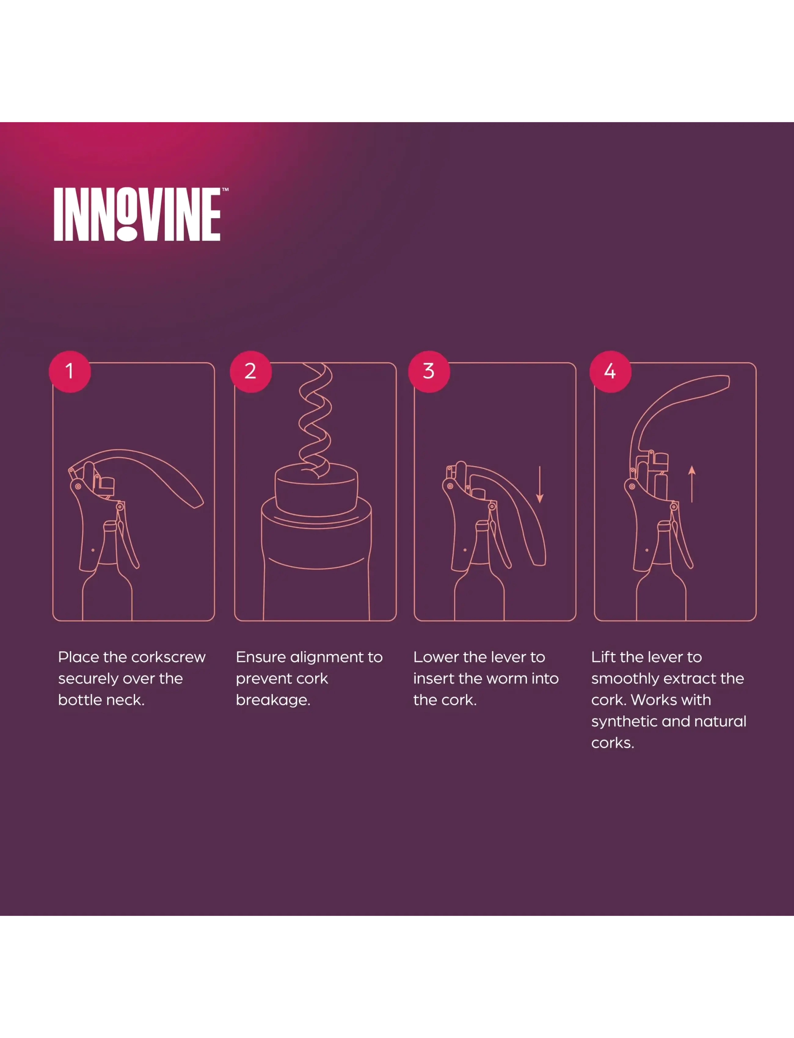 Innovine - Vertical Lever Corkscrew by Innovine™ - Övriga köksredskap - black - 3