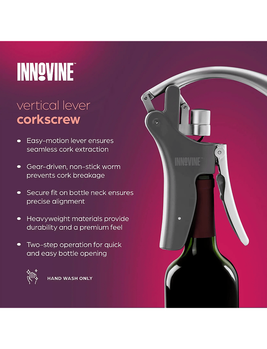 Innovine - Vertical Lever Corkscrew by Innovine™ - black - 4