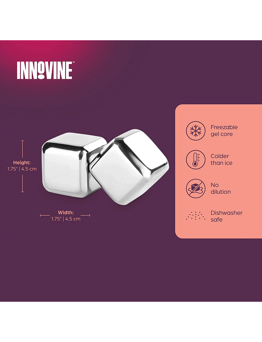 Innovine - Large Stainless Steel Cooling Cubes by Innovine™ - silver - 2
