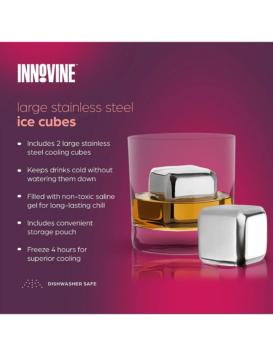 Innovine - Large Stainless Steel Cooling Cubes by Innovine™ - silver - 3