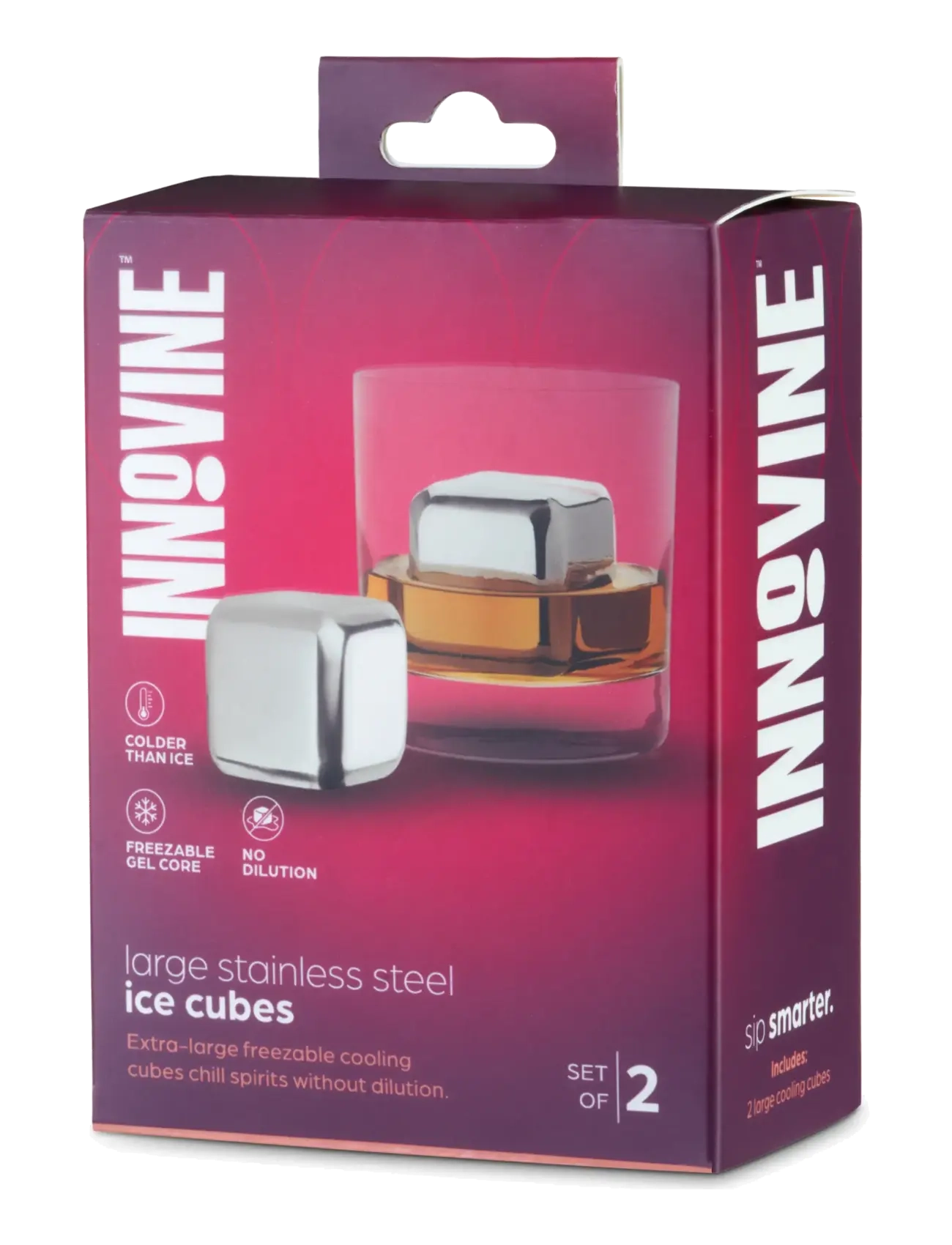 Innovine - Large Stainless Steel Cooling Cubes by Innovine™ - whiskeystenar - silver - 4