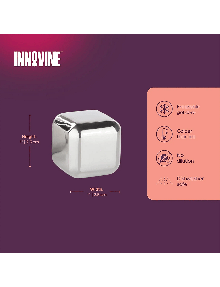 Innovine - Stainless Steel Cooling Cubes by Innovine™ - silver - 3