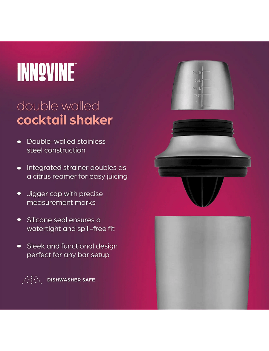 Innovine - Double Walled Cocktail Shaker by Innovine™ - silver - 4