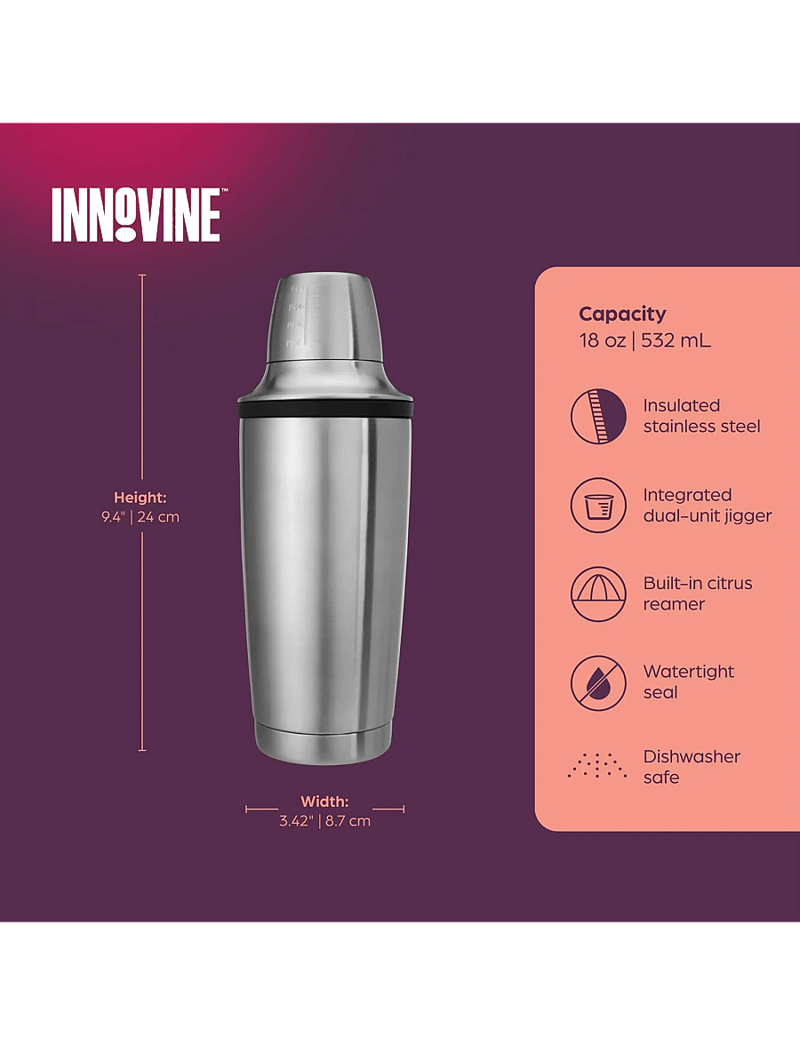 Innovine - Double Walled Cocktail Shaker by Innovine™ - silver - 5