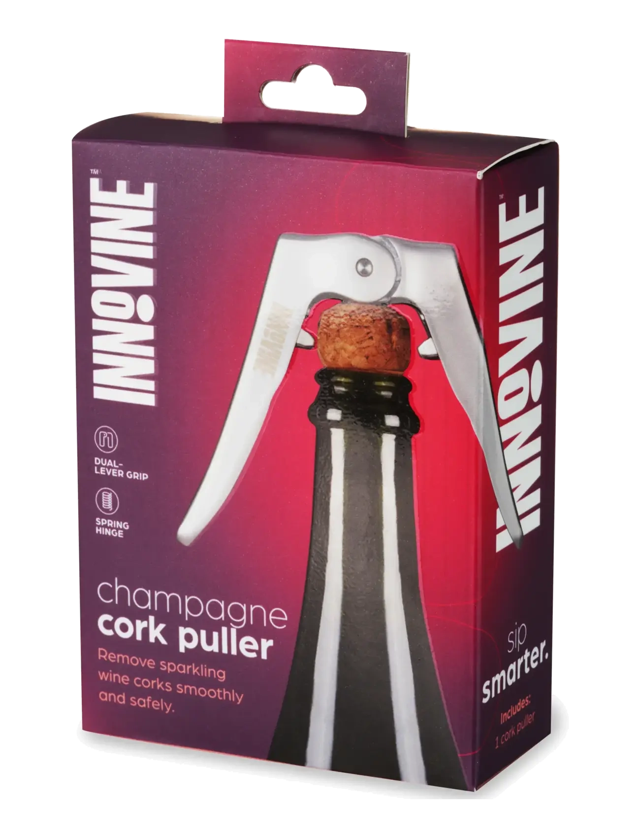Innovine - Champagne Cork Puller by Innovine™ - flasköppnare & vinförslutare - silver - 4