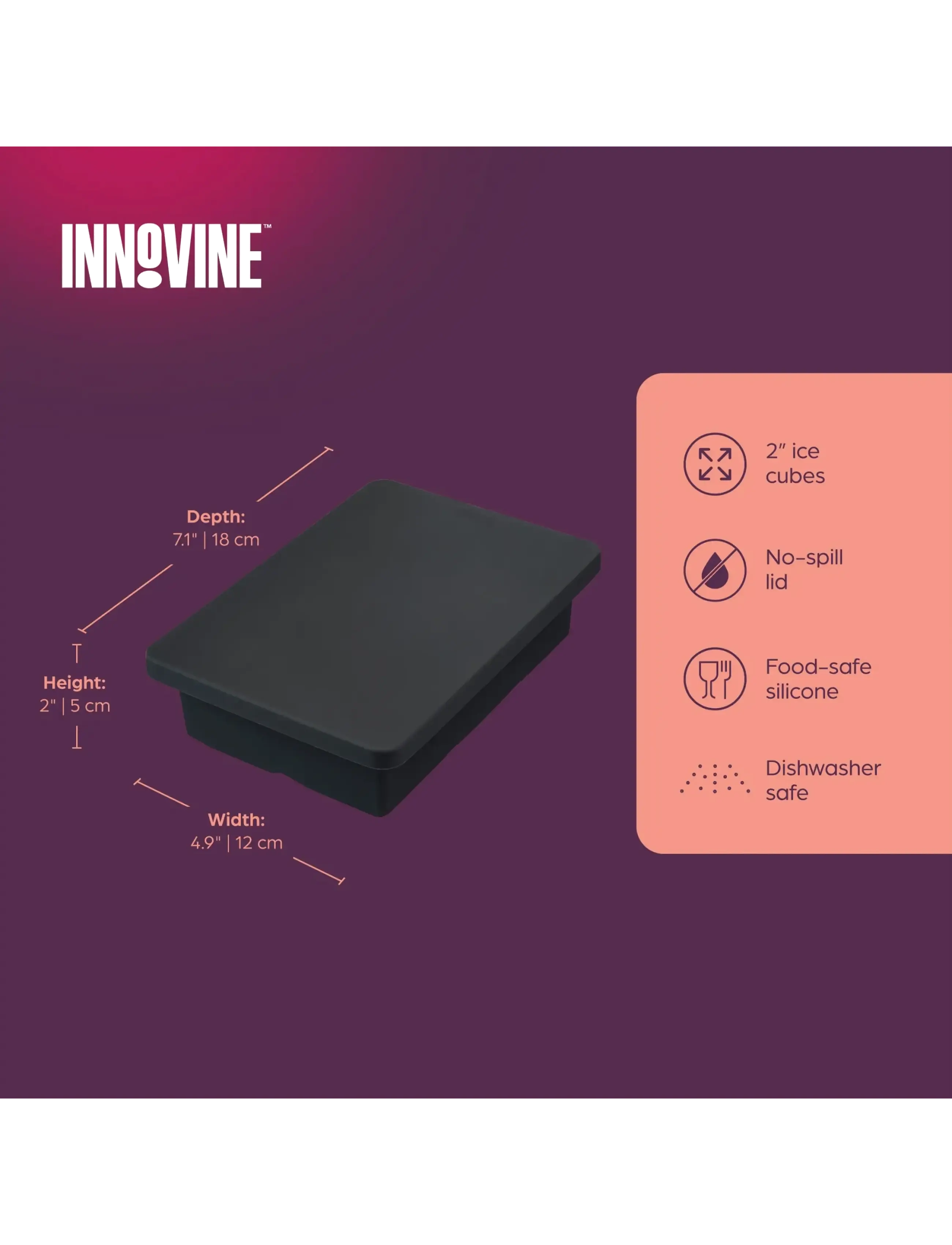 Innovine - Ice Cube Tray with Lid by Innovine™ - isformar - black - 3