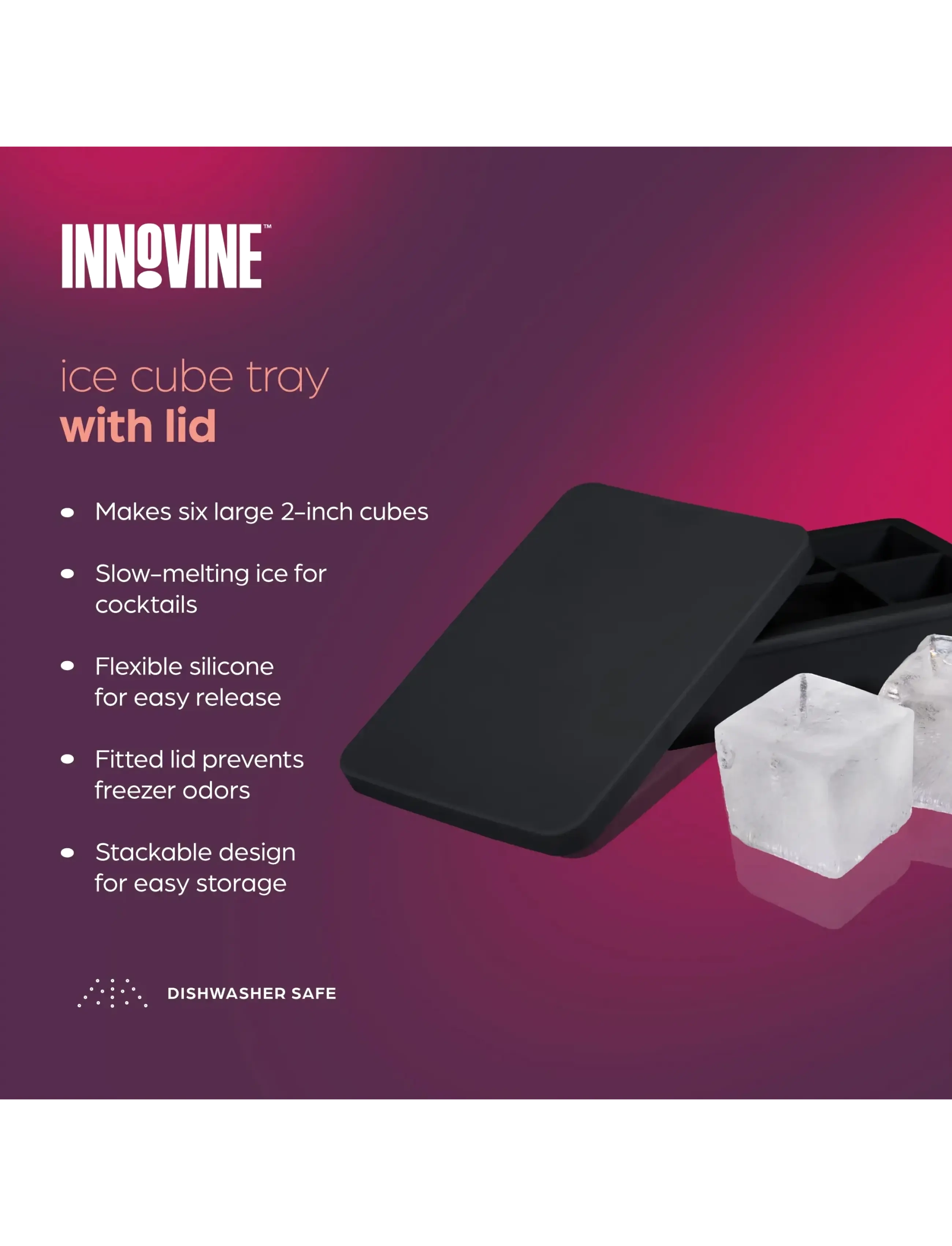 Innovine - Ice Cube Tray with Lid by Innovine™ - isformar - black - 4