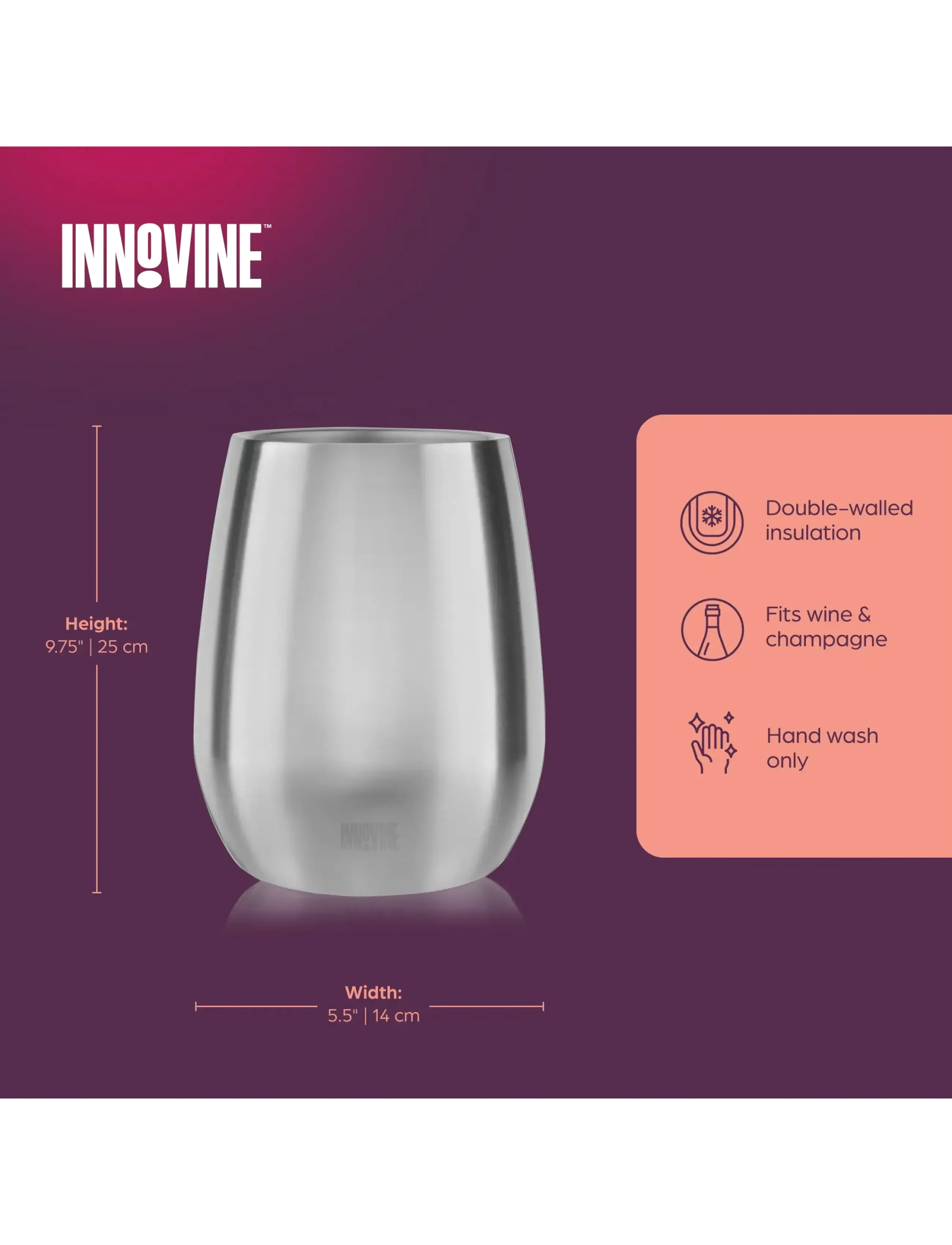 Innovine - Classic Wine Bottle Chiller Bucket by Innovine™ - flaskkylare - silver - 3