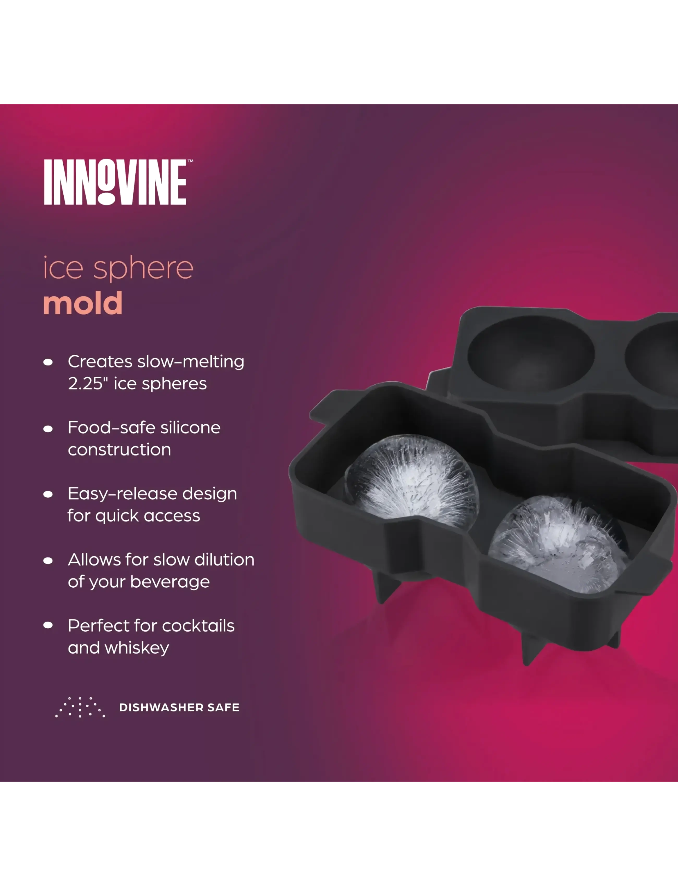 Innovine - Sphere Ice Cube Tray and Lid by Innovine™ - isformar - black - 3