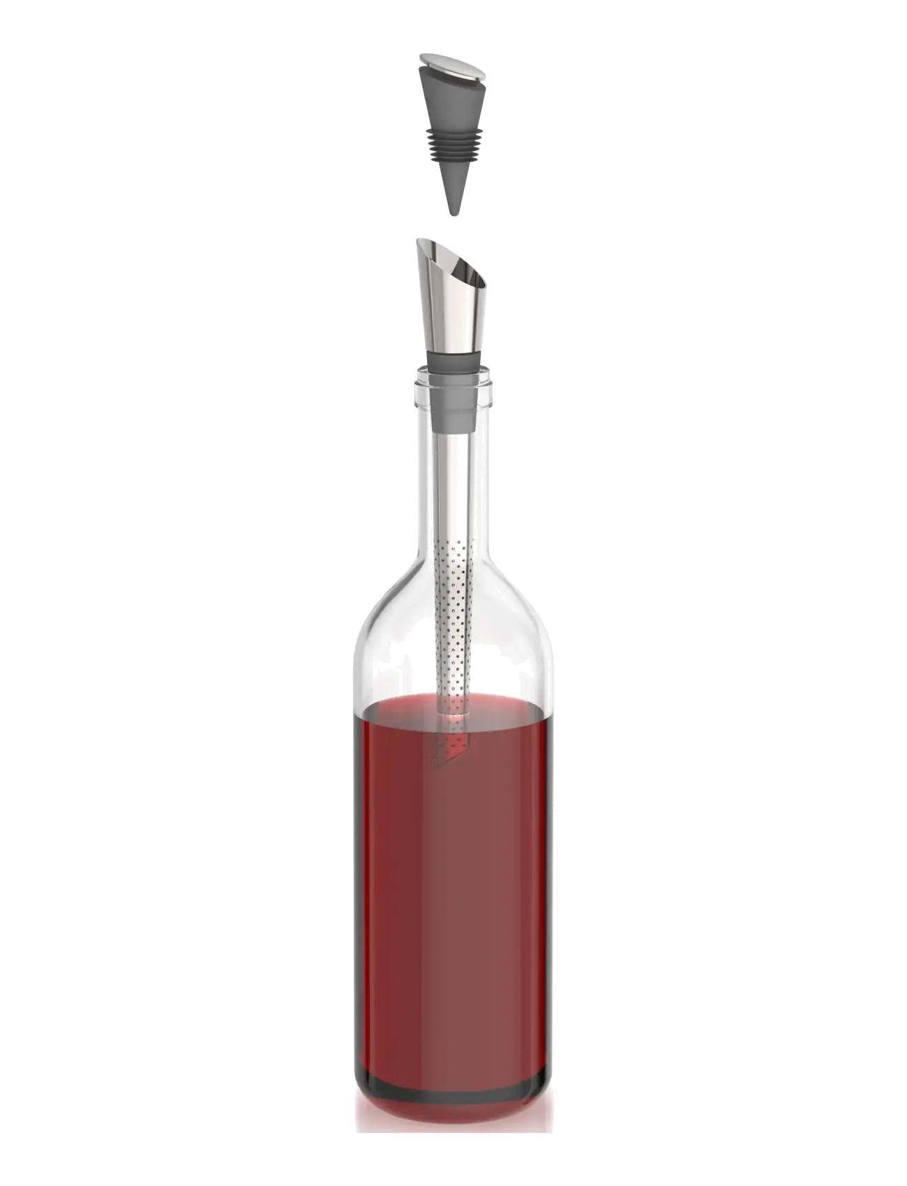 Innovine - Wine Pourer and Filter by Innovine™ - flasköppnare & vinförslutare - silver - 3