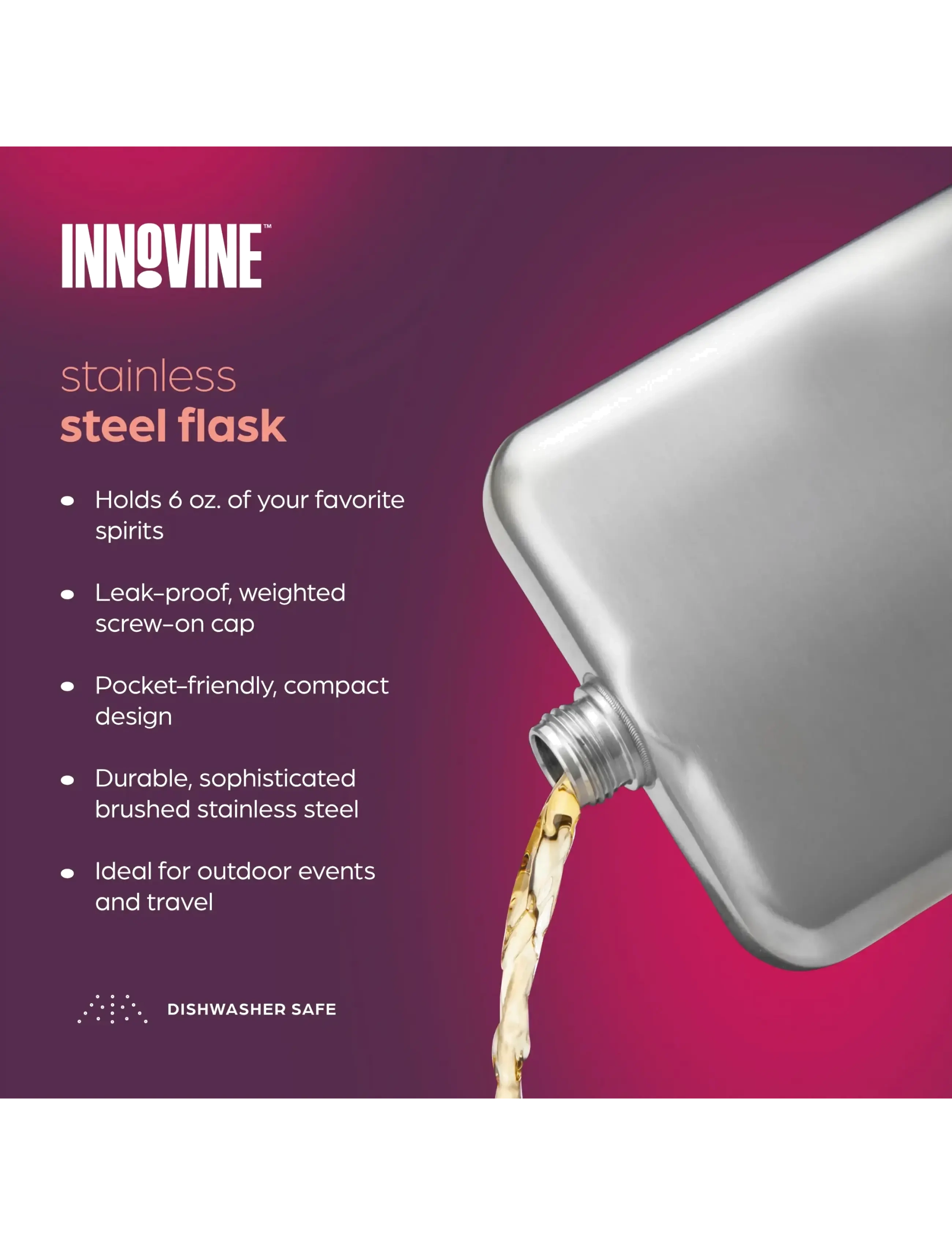 Innovine - Classic Flask by Innovine™ - shakers & cocktailtillbehör - silver - 1