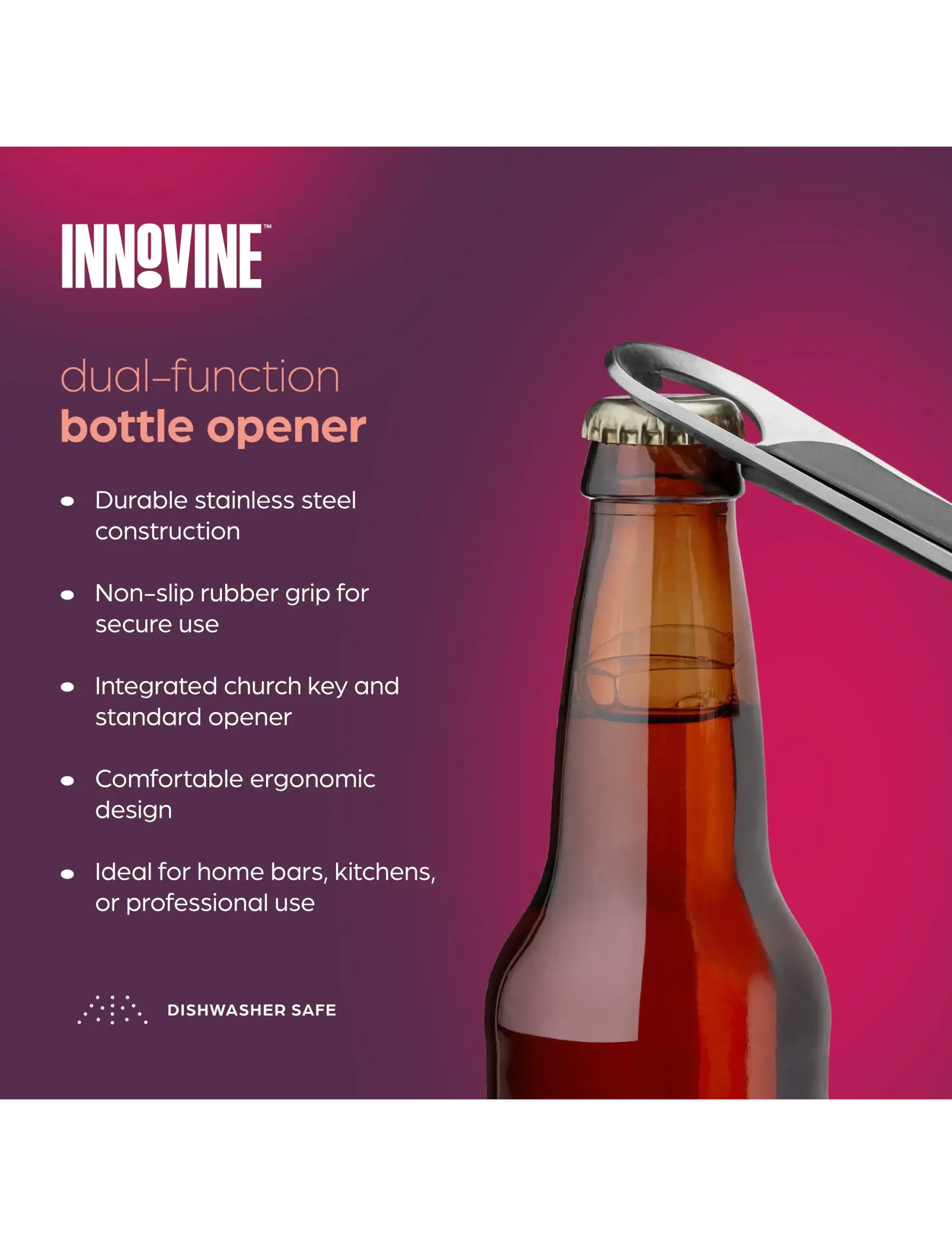 Innovine - Bottle Opener by Innovine™ - flasköppnare & vinförslutare - silver - 3