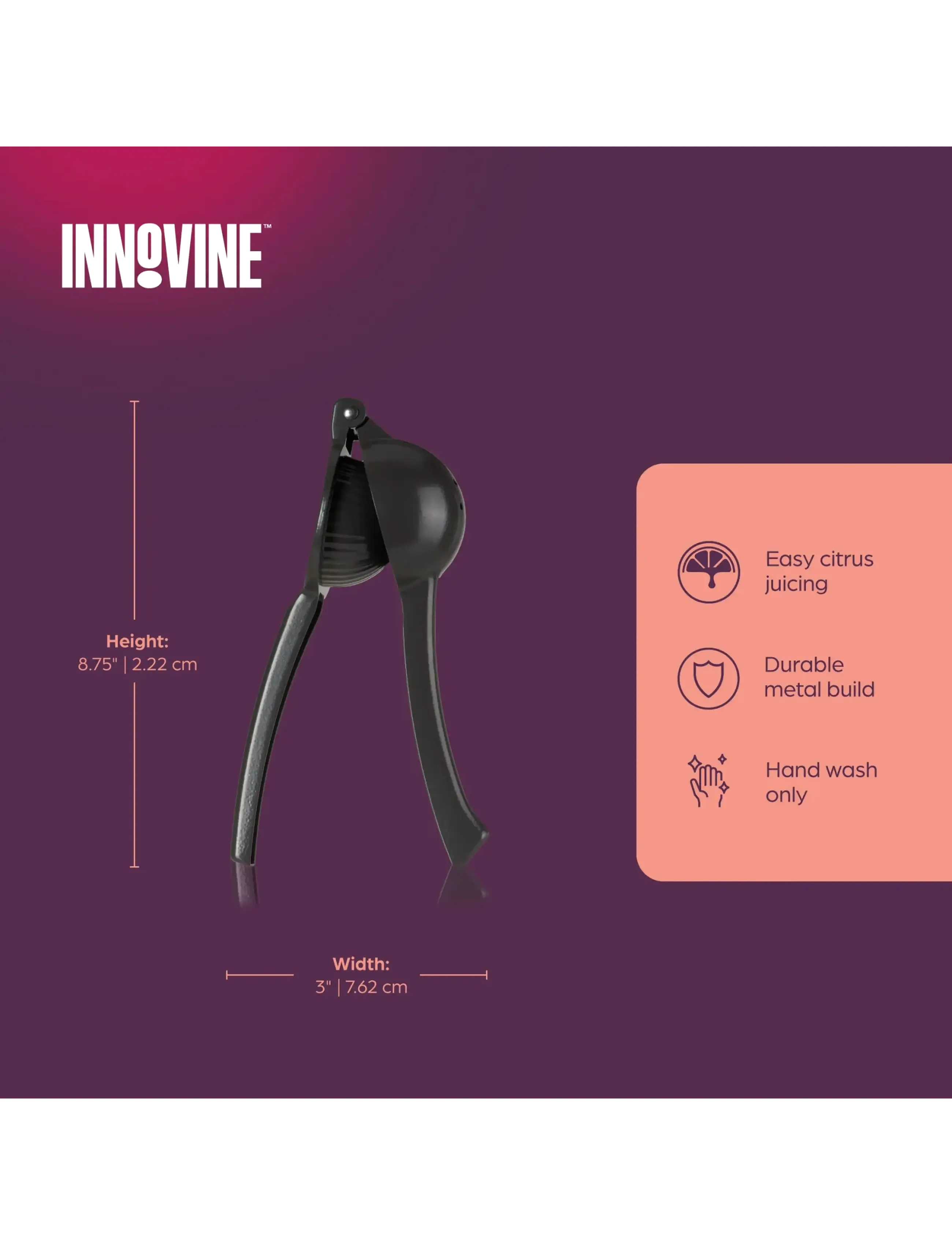 Innovine - Citrus Press by Innovine™ - citruspressar - black - 3