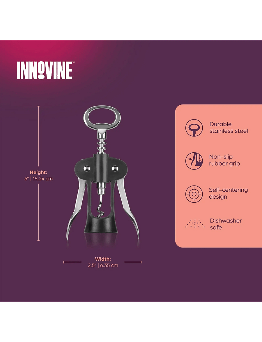 Innovine - Classic Winged Corkscrew by Innovine™ (Casa ONLY) - black - 2