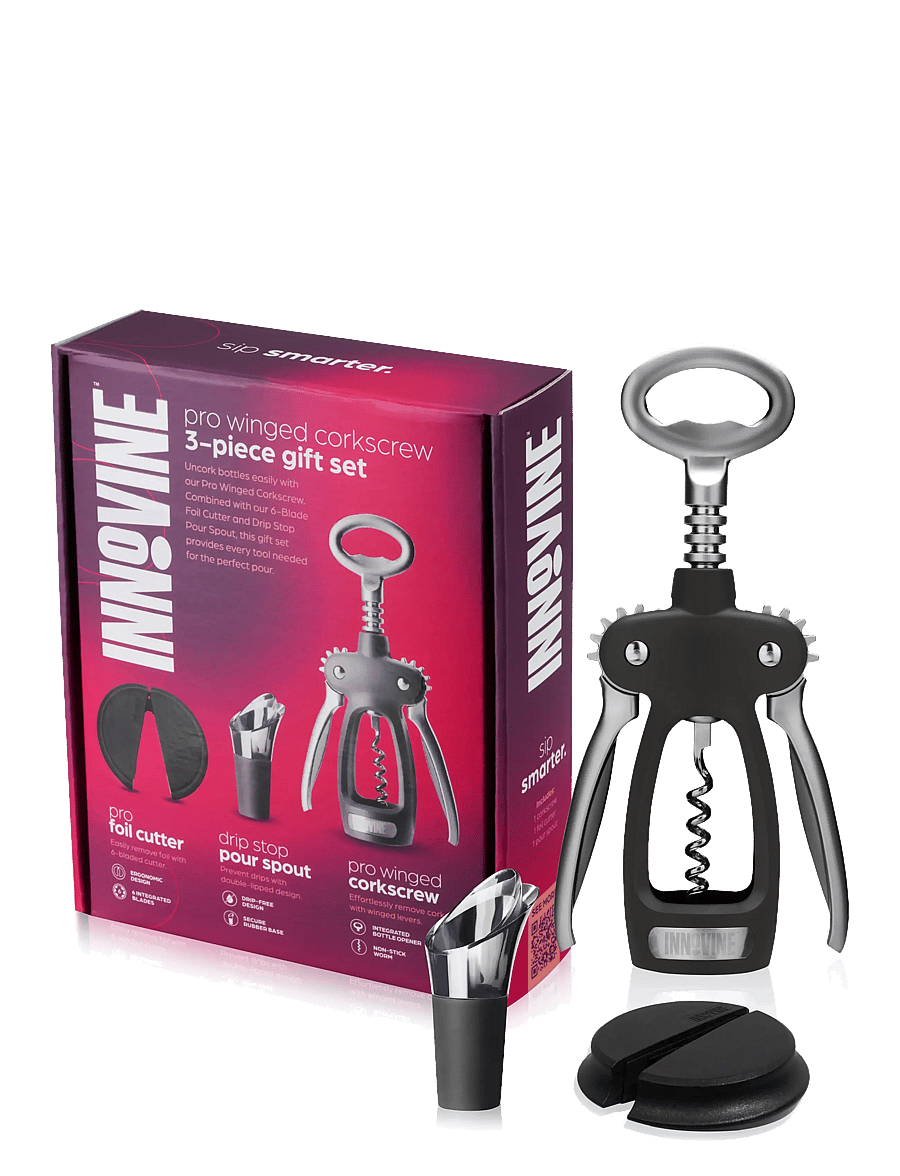 Innovine - Pro Winged Corkscrew 3-Piece Gift Set by Innovine - black - 1