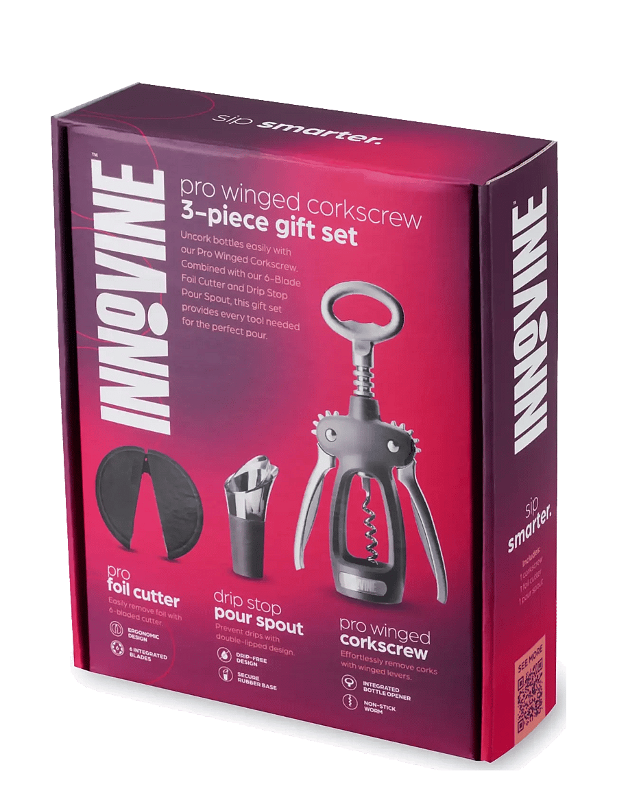 Innovine - Pro Winged Corkscrew 3-Piece Gift Set by Innovine - black - 4