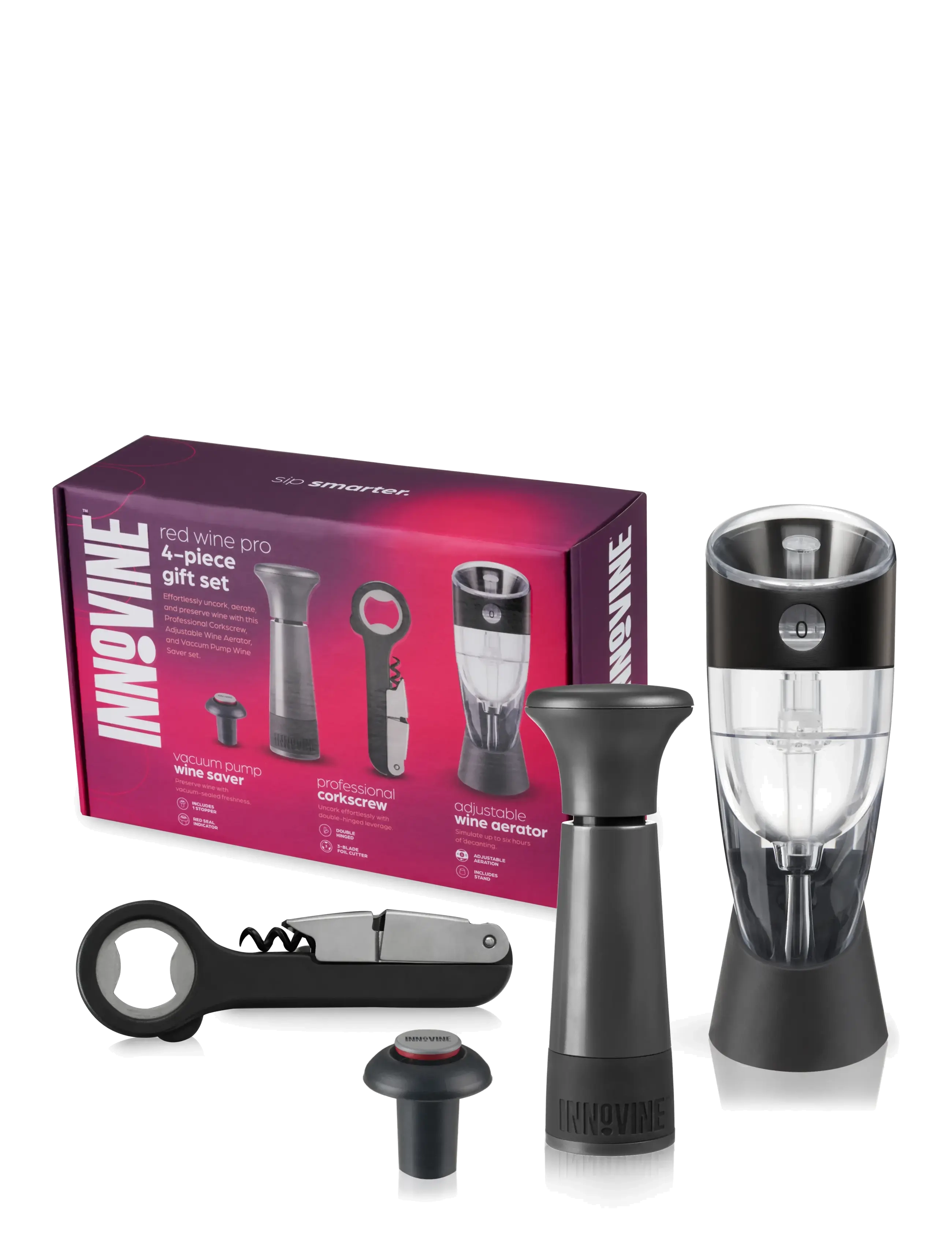 Innovine Red Wine Pro 4-Piece Gift Set by Innovine - Innovine - BLACK / black