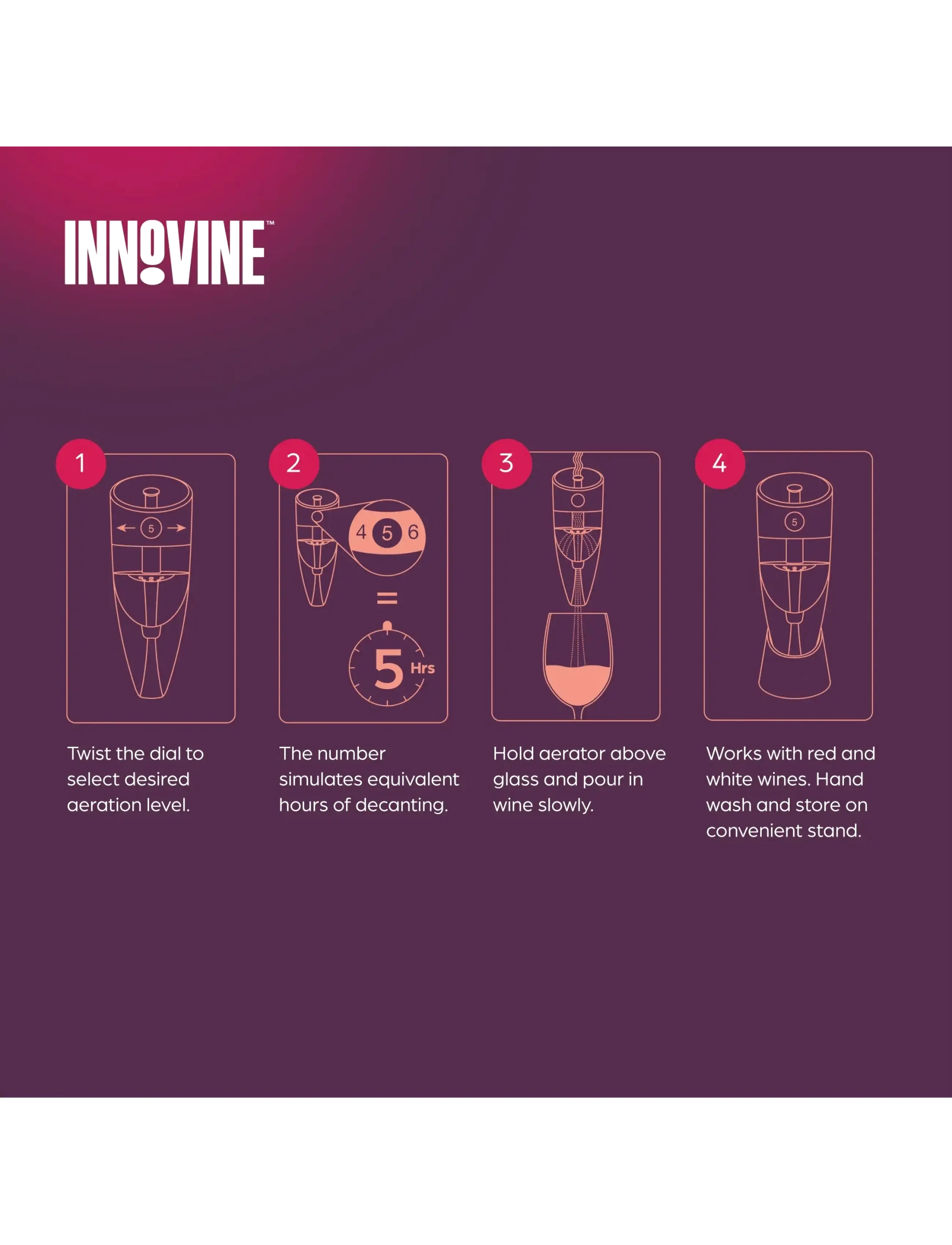Innovine - Red Wine Pro 4-Piece Gift Set by Innovine - flasköppnare & vinförslutare - black - 2
